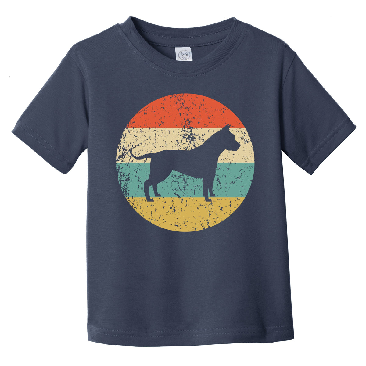 Retro American Staffordshire Terrier Icon Amstaff Dog Silhouette Infant Toddler T-Shirt