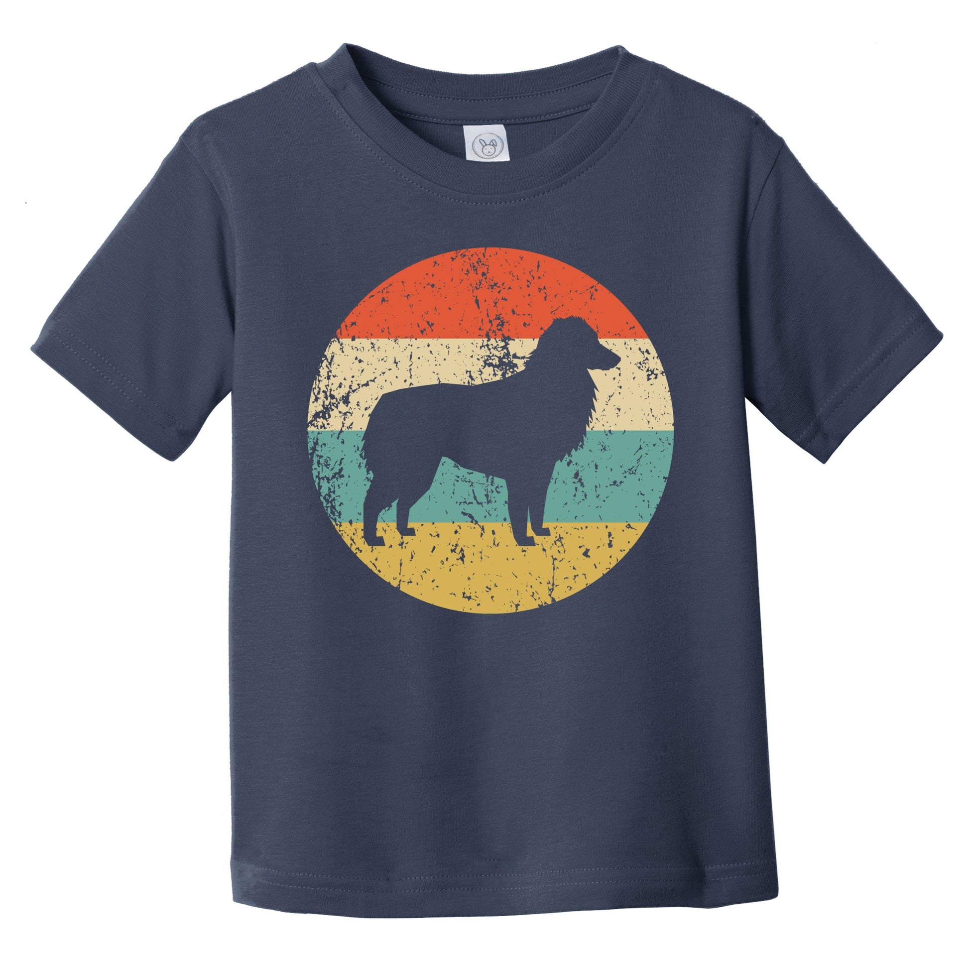 Retro Australian Shepherd Icon Aussie Dog Silhouette Infant Toddler T-Shirt