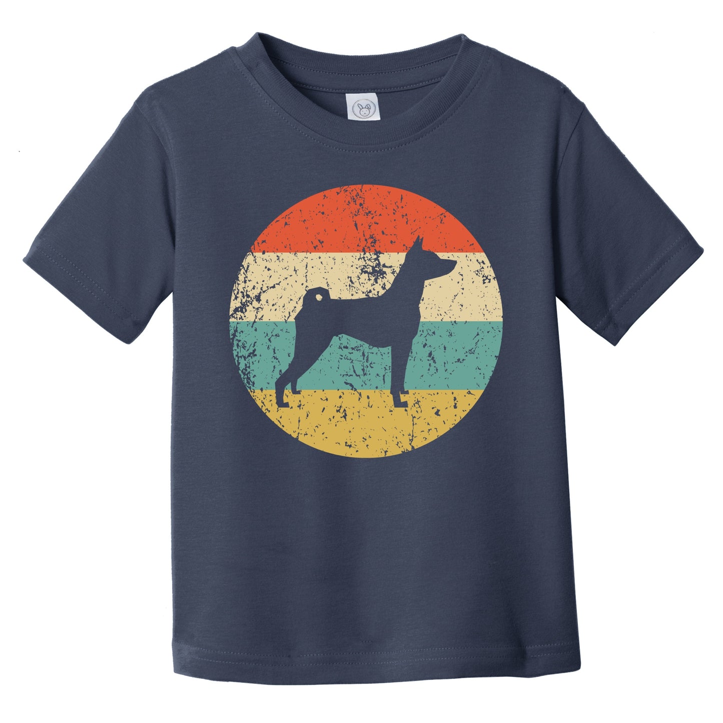 Retro Basenji Icon Dog Silhouette Infant Toddler T-Shirt