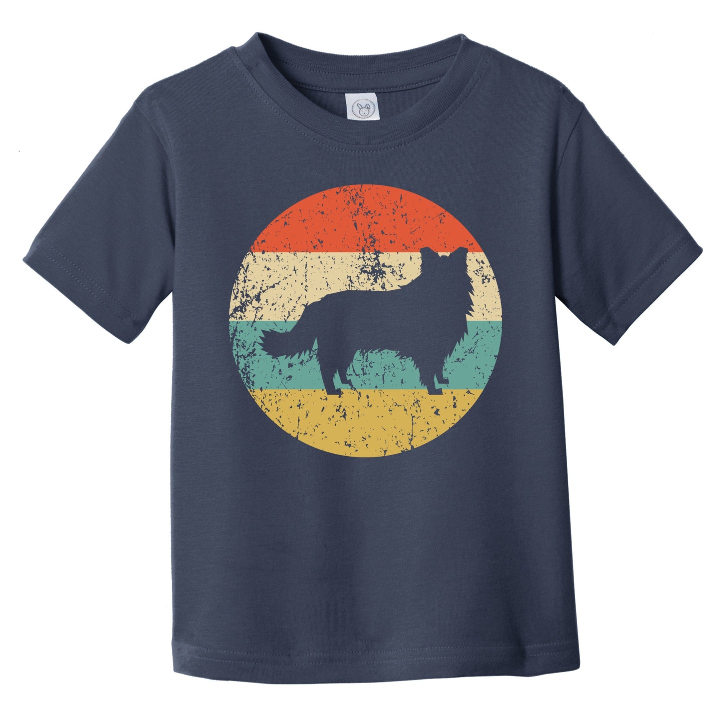 Retro Border Collie Icon Dog Silhouette Infant Toddler T-Shirt