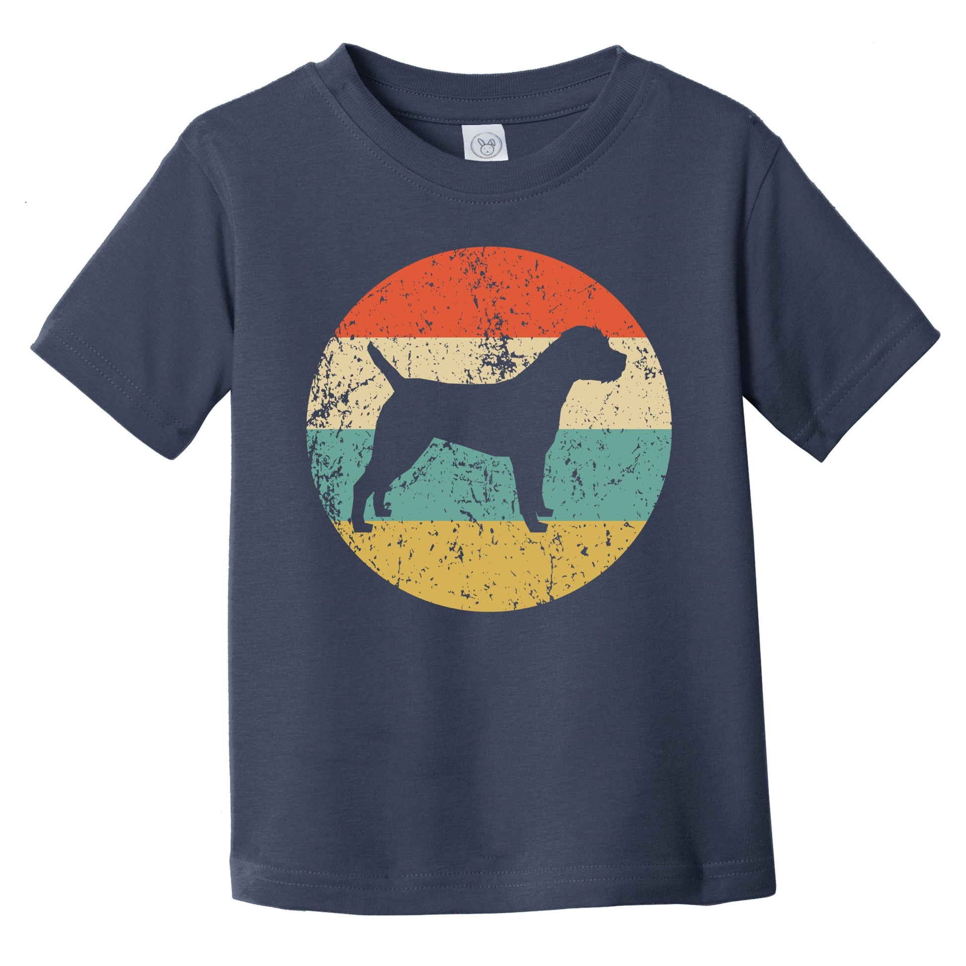 Retro Border Terrier Icon Dog Silhouette Infant Toddler T-Shirt