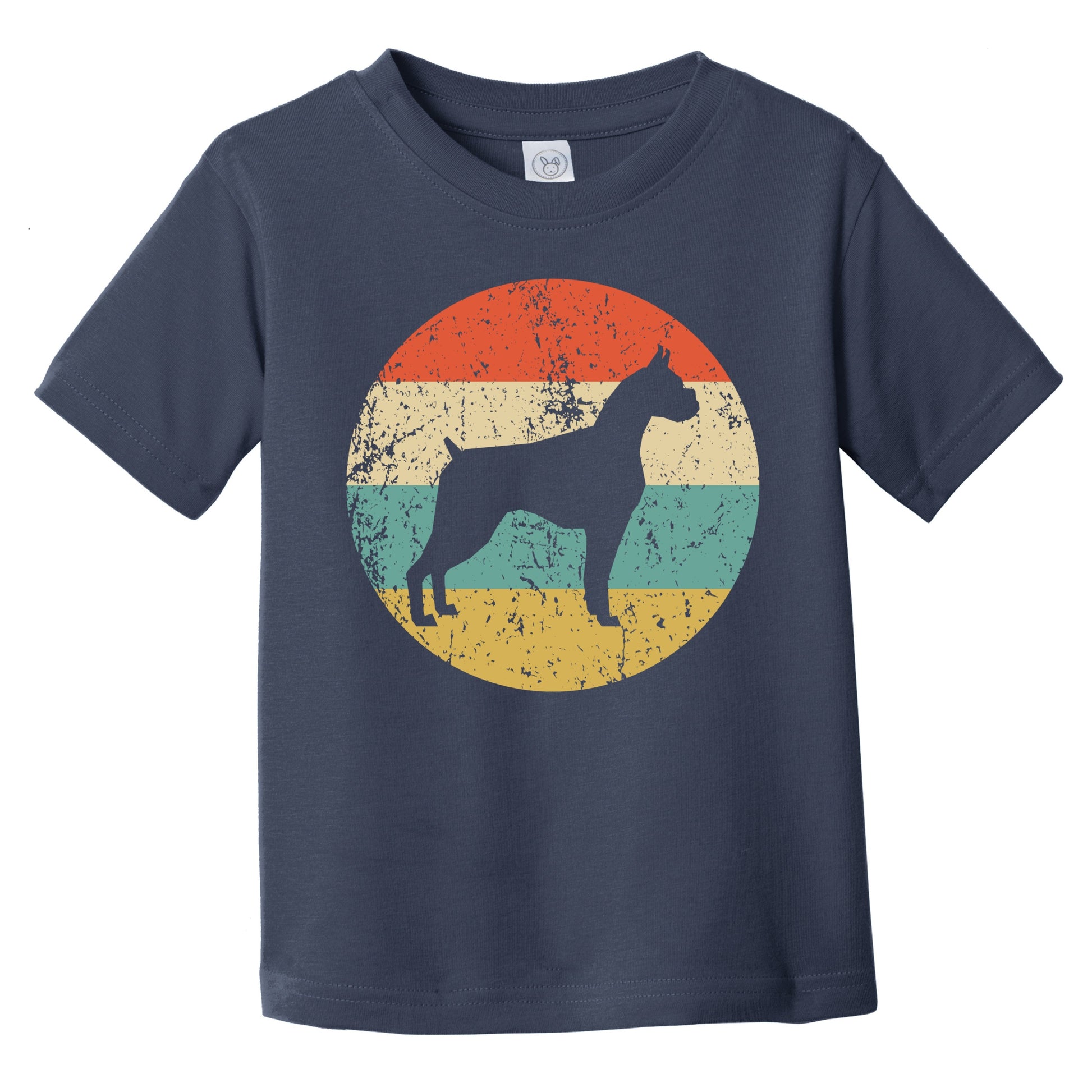 Retro Boxer Icon Dog Silhouette Infant Toddler T-Shirt