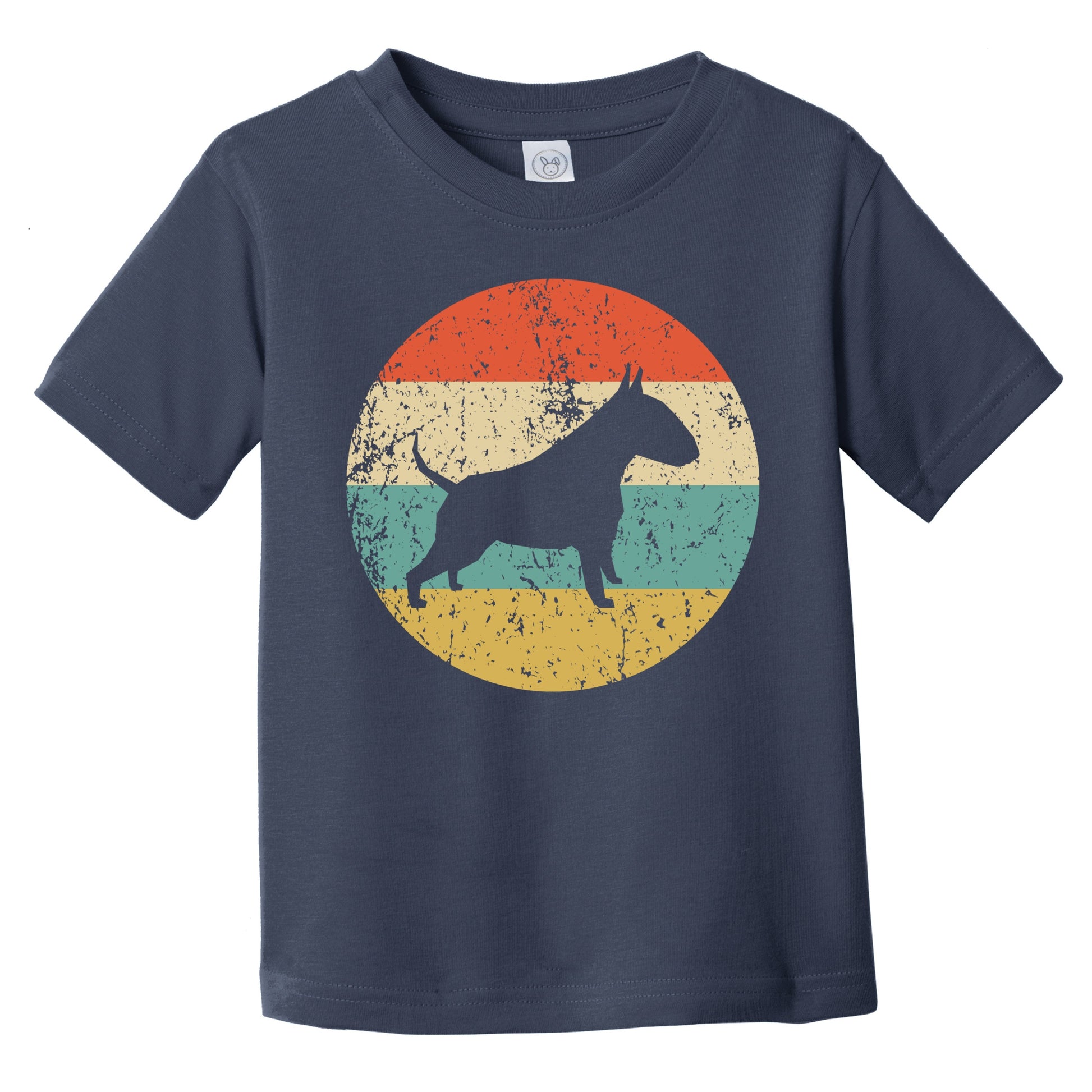 Retro Bull Terrier Icon Dog Silhouette Infant Toddler T-Shirt