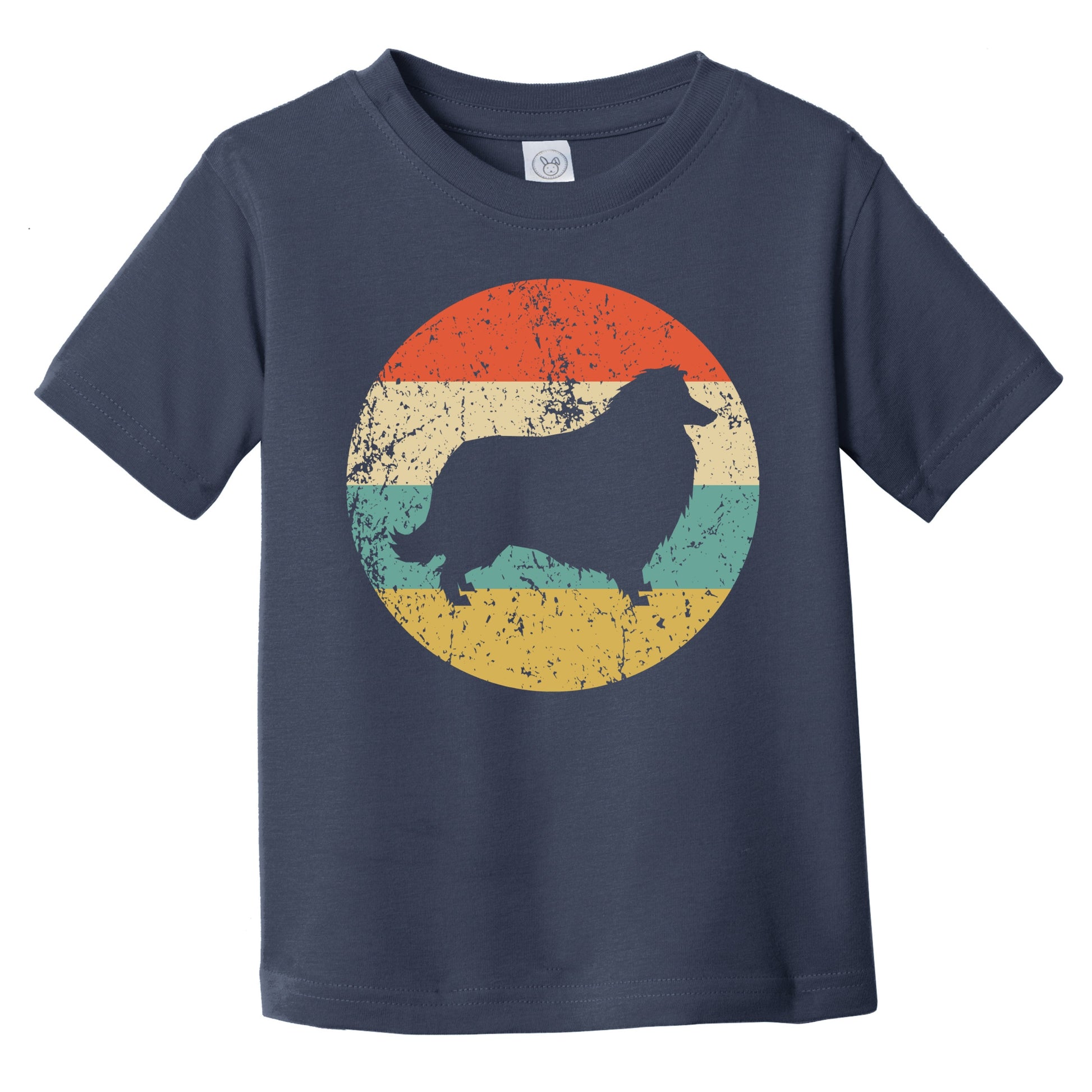 Retro Collie Icon Dog Silhouette Infant Toddler T-Shirt