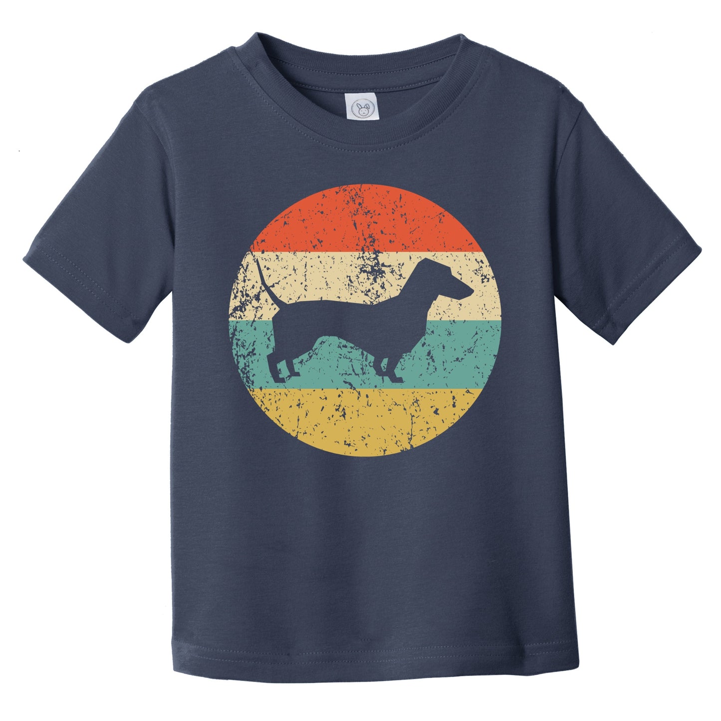 Retro Dachshund Icon Dog Silhouette Infant Toddler T-Shirt