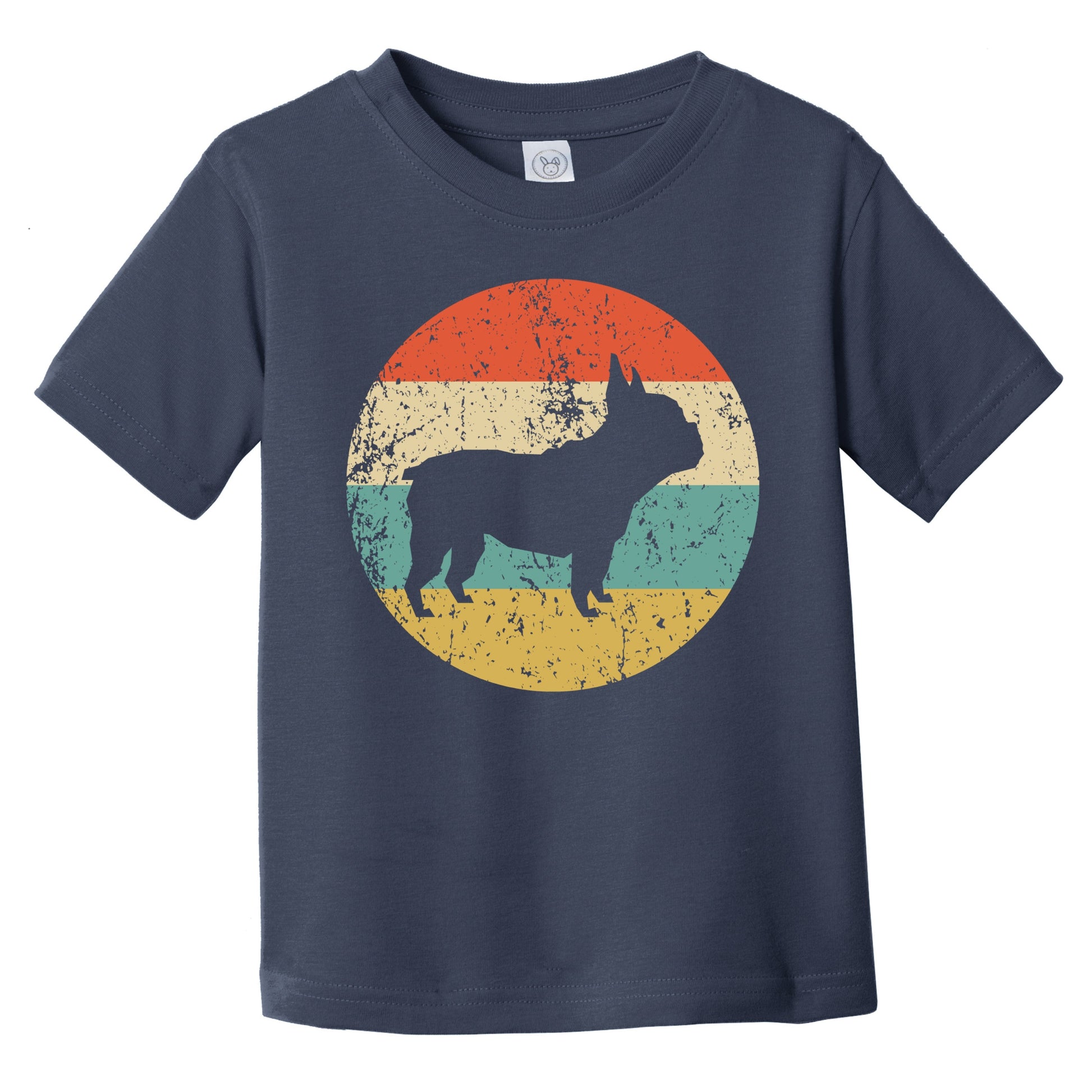 Retro French Bulldog Icon Dog Silhouette Infant Toddler T-Shirt