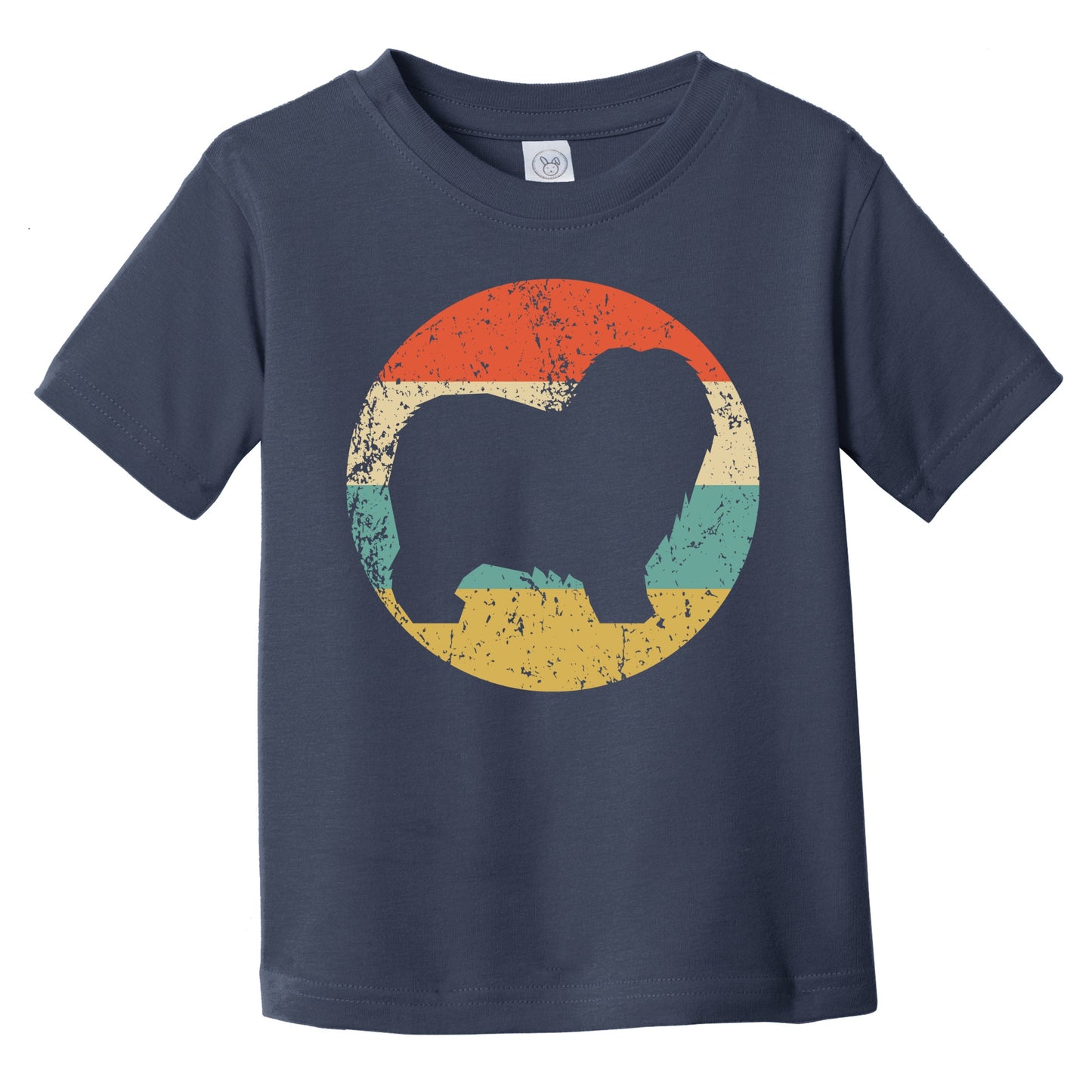 Retro Old English Sheepdog Icon Dog Silhouette Infant Toddler T-Shirt