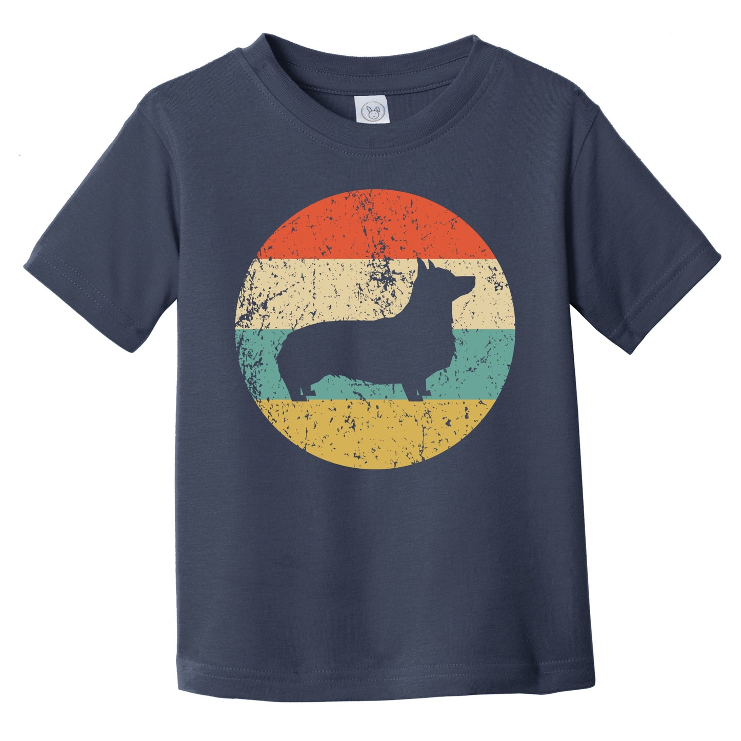 Retro Pembroke Welsh Corgi Icon Dog Silhouette Infant Toddler T-Shirt