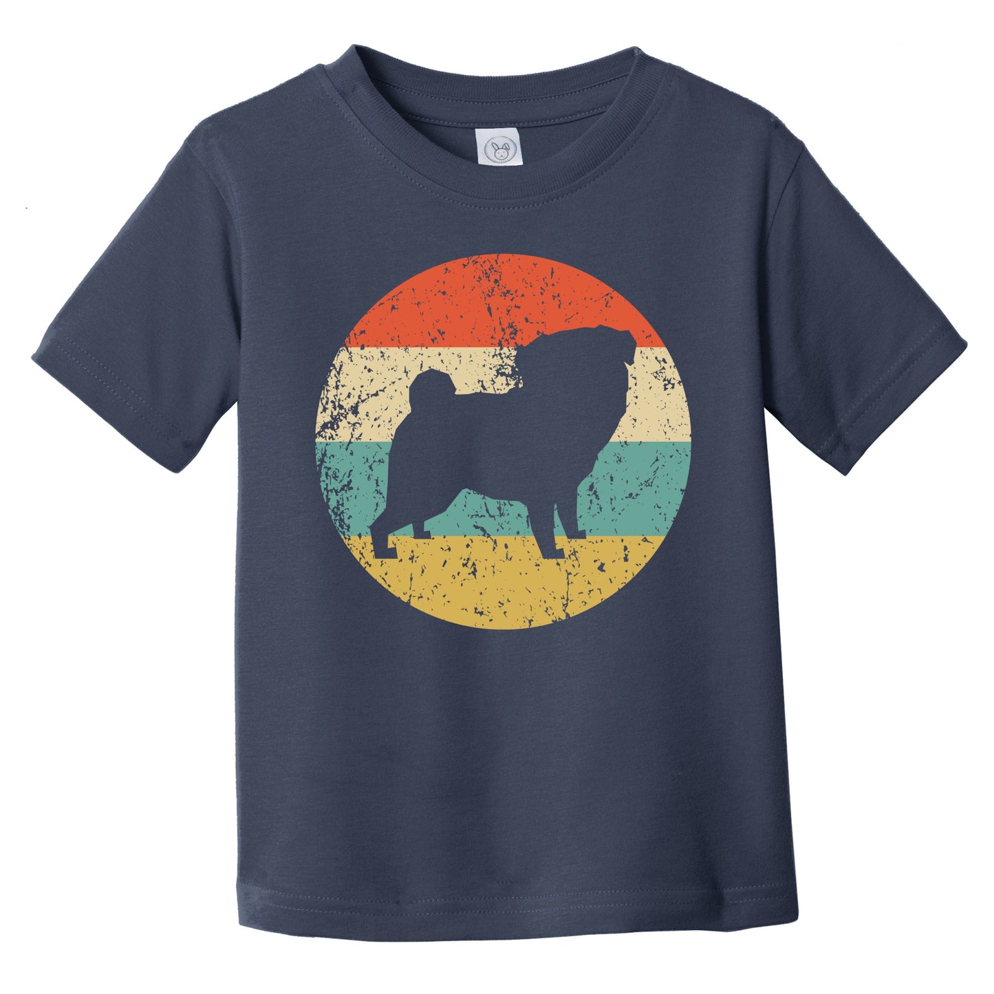 Retro Pug Icon Dog Silhouette Infant Toddler T-Shirt