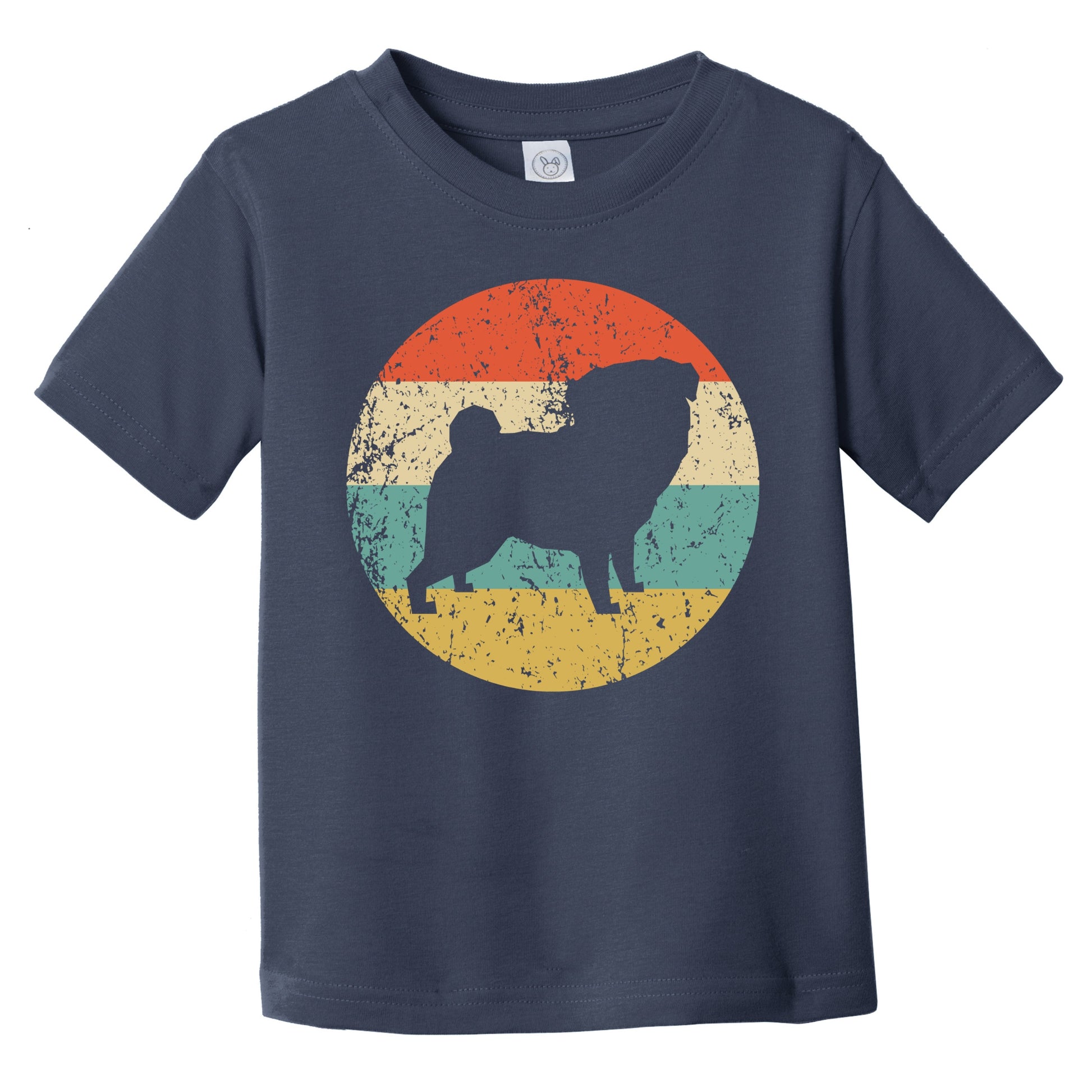 Retro Pug Icon Dog Silhouette Infant Toddler T-Shirt