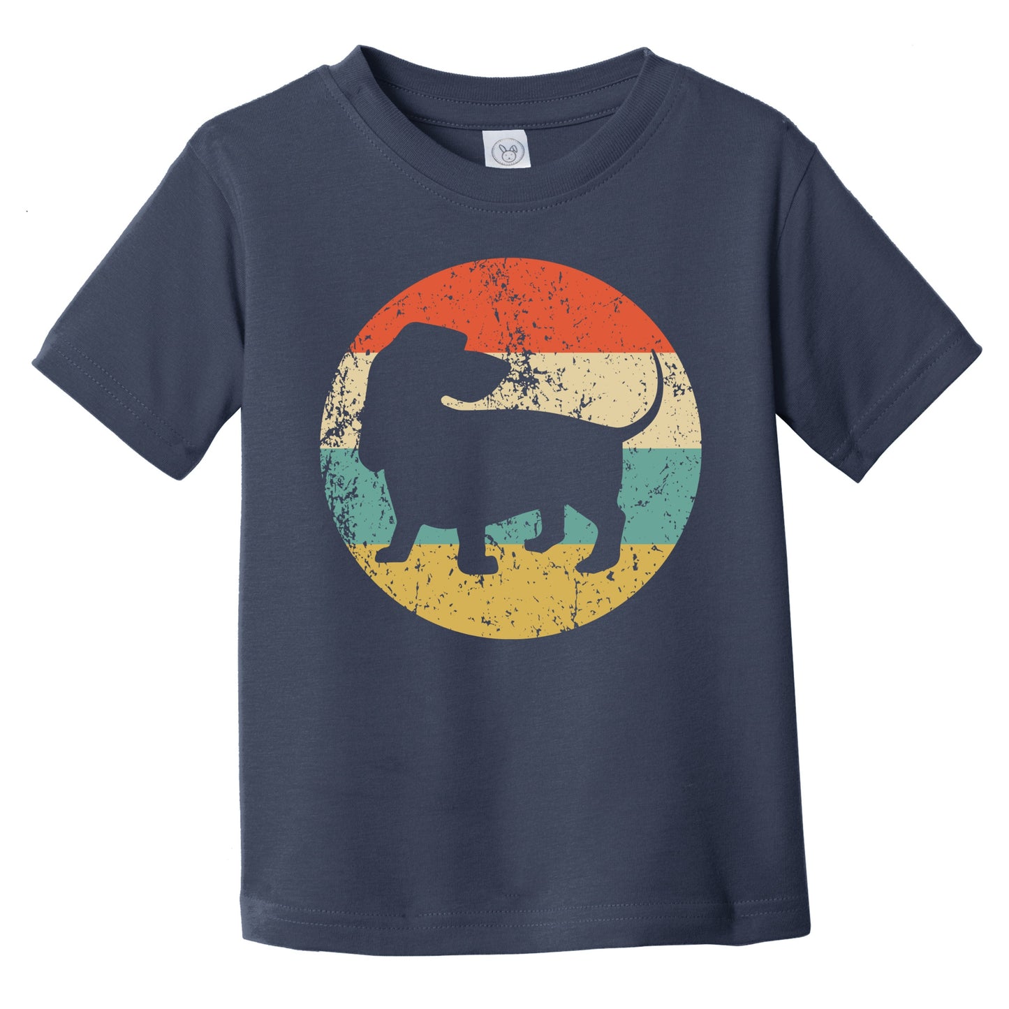 Retro Basset Hound Icon Dog Silhouette Infant Toddler T-Shirt