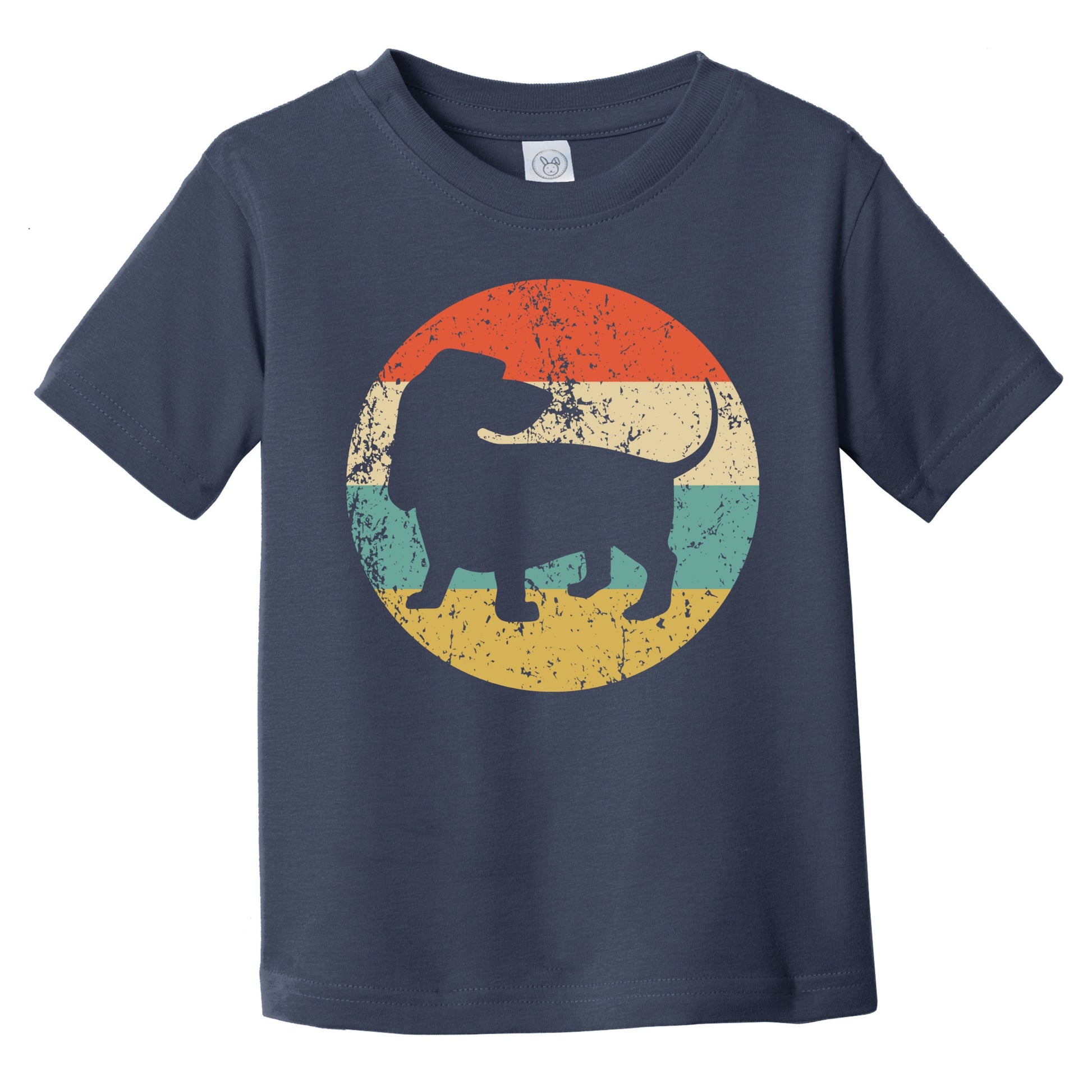 Retro Basset Hound Icon Dog Silhouette Infant Toddler T-Shirt