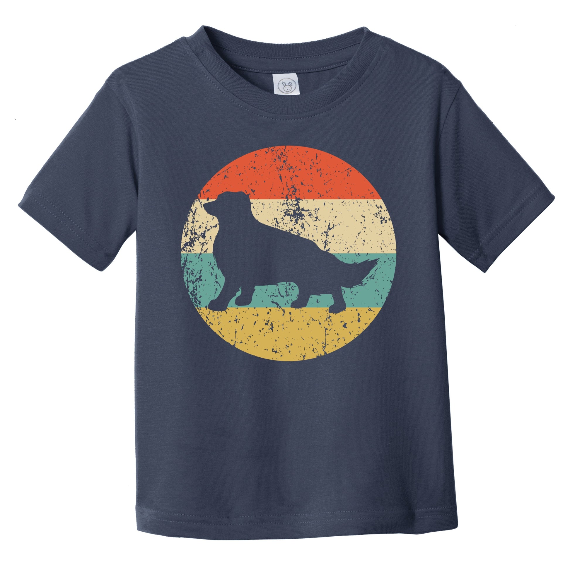 Retro Border Collie Icon Dog Silhouette Infant Toddler T-Shirt