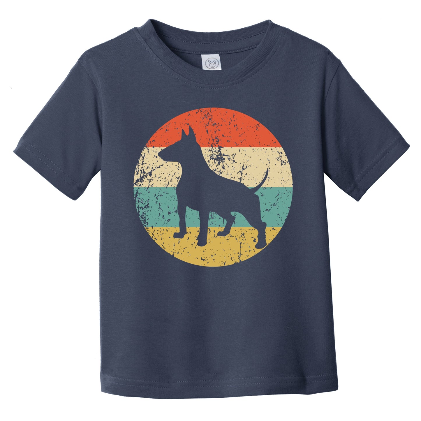 Retro Bull Terrier Icon Dog Silhouette Infant Toddler T-Shirt