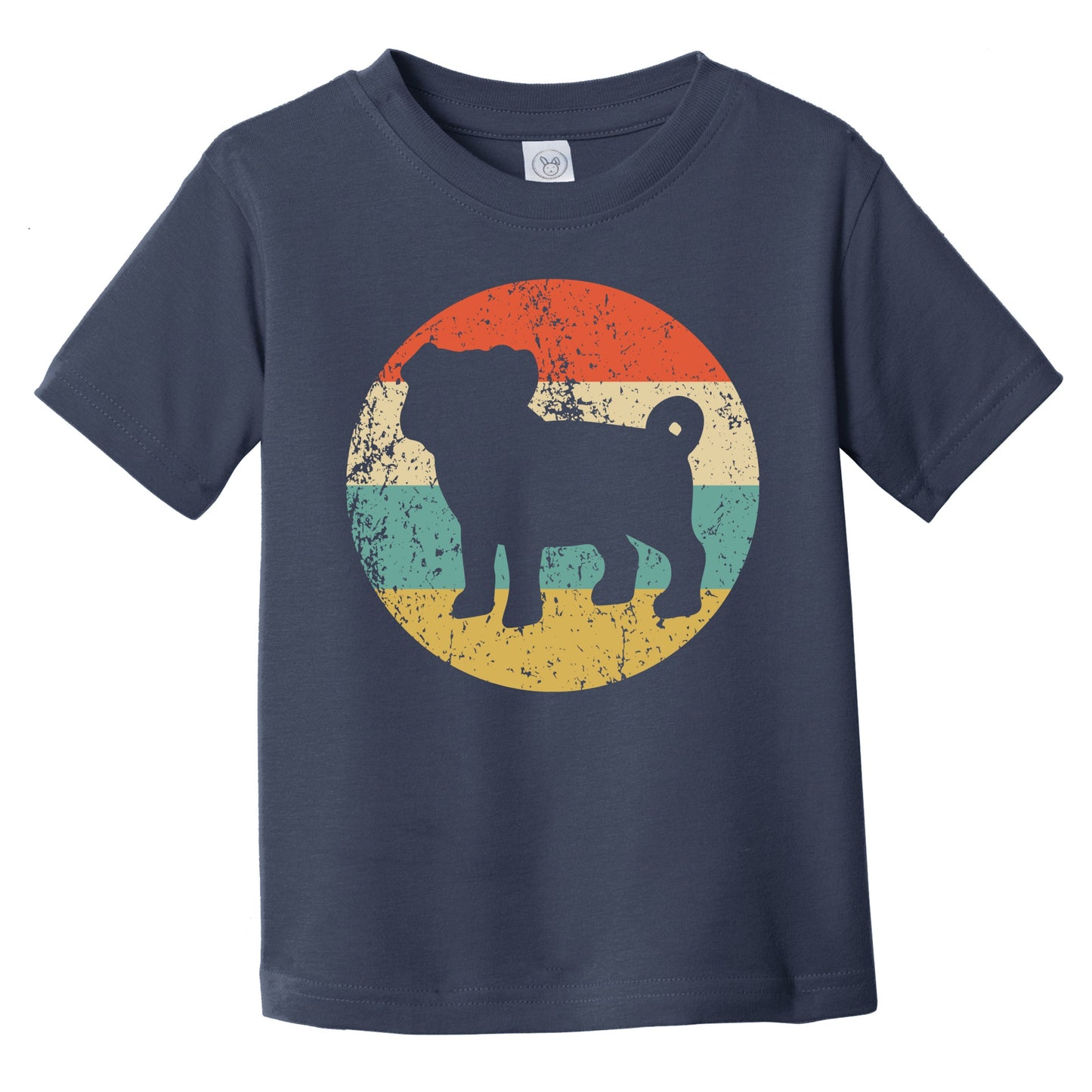 Retro Pug Icon Dog Silhouette Infant Toddler T-Shirt