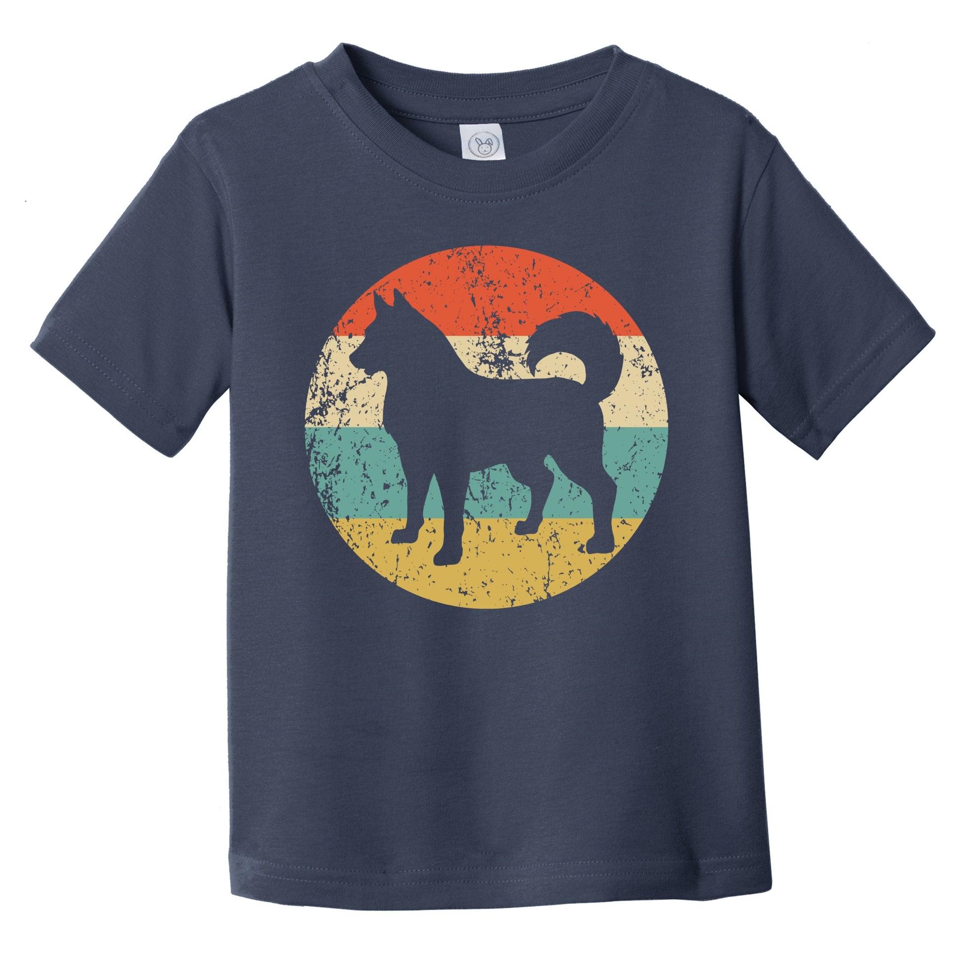 Retro Siberian Husky Icon Dog Silhouette Infant Toddler T-Shirt