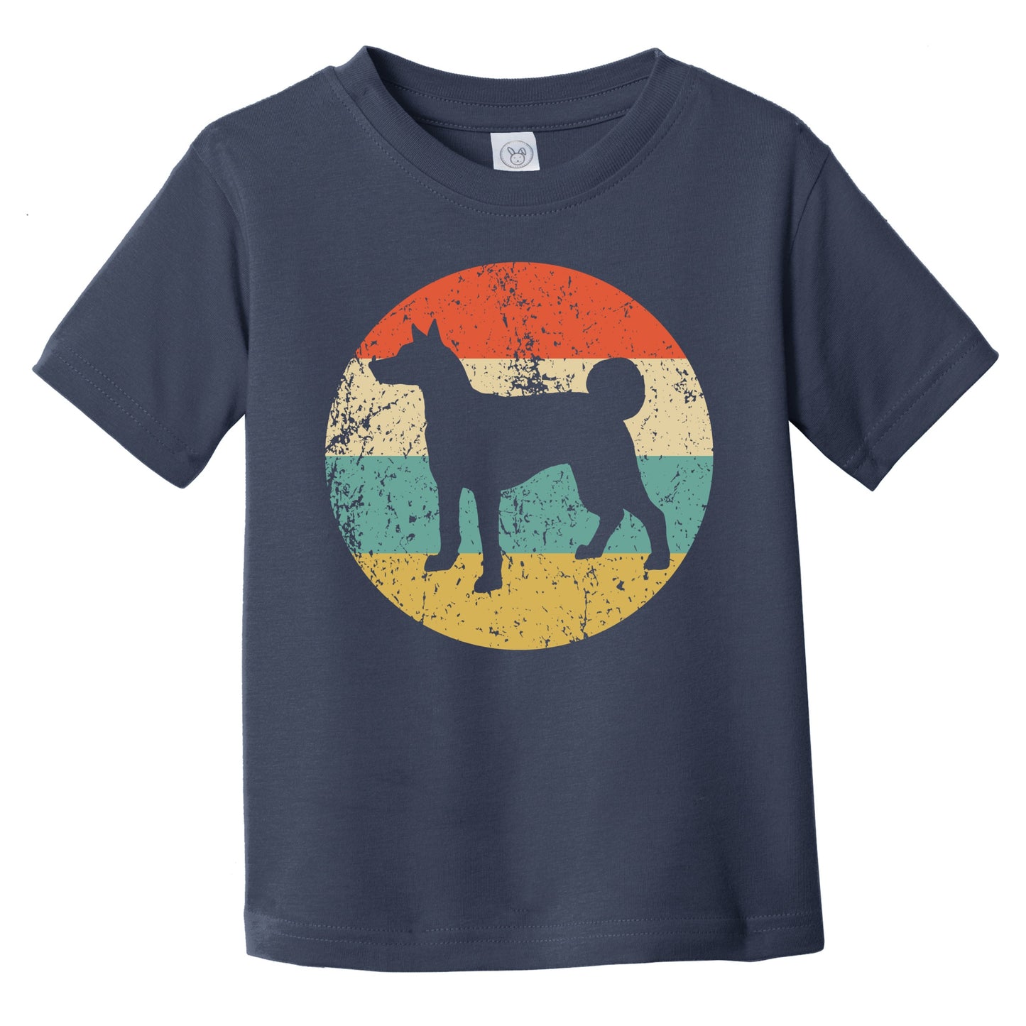 Retro Basenji Icon Dog Silhouette Infant Toddler T-Shirt