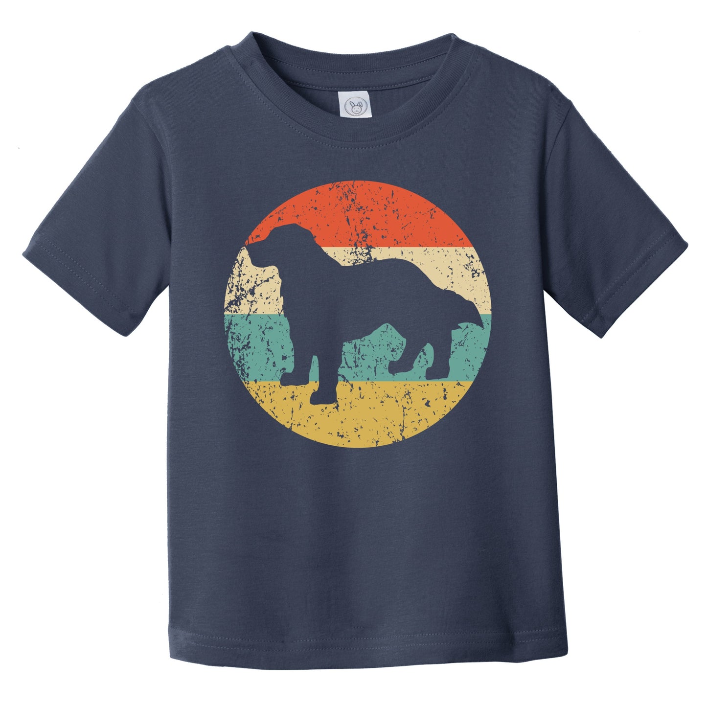 Retro Bernese Mountain Icon Dog Silhouette Infant Toddler T-Shirt