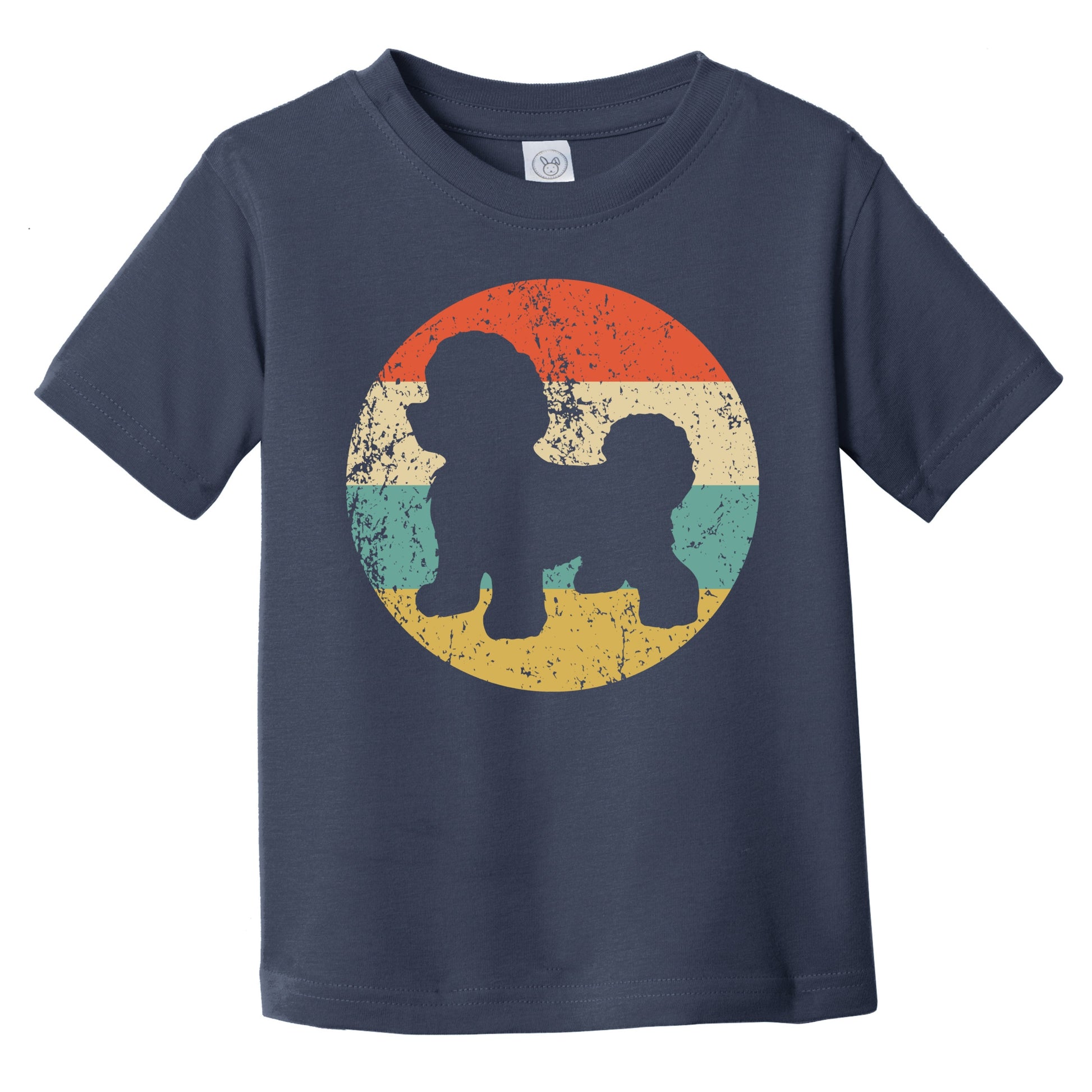 Retro Bichon Frise Icon Dog Silhouette Infant Toddler T-Shirt