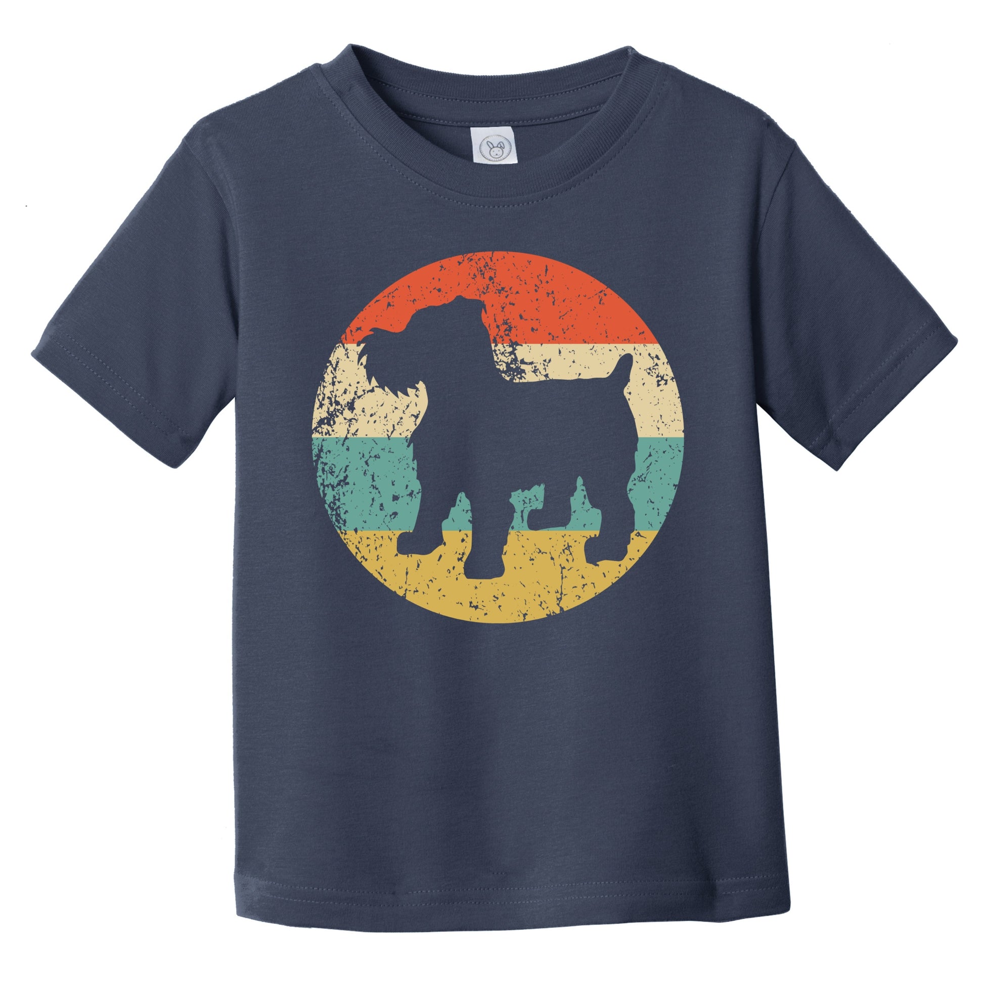 Retro Brussels Griffon Icon Dog Silhouette Infant Toddler T-Shirt