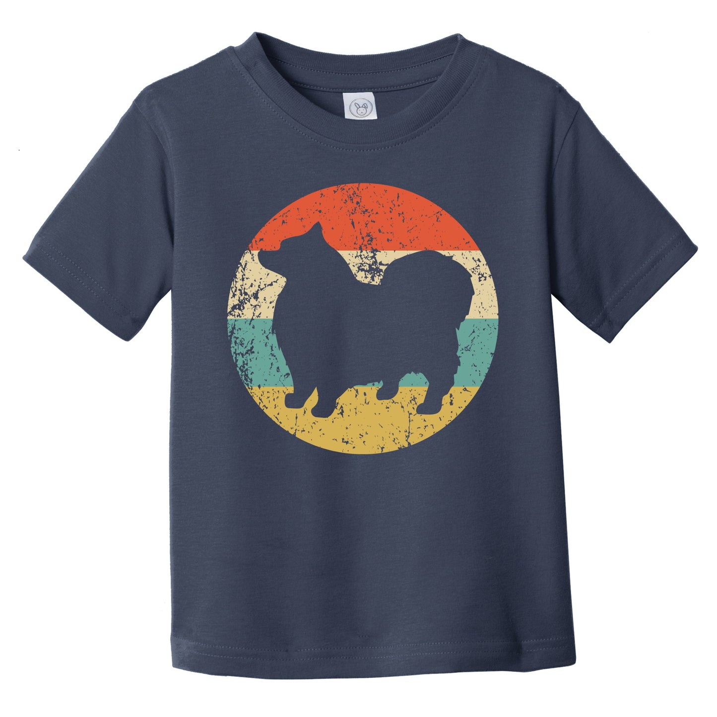 Retro Keeshond Icon Dog Silhouette Infant Toddler T-Shirt