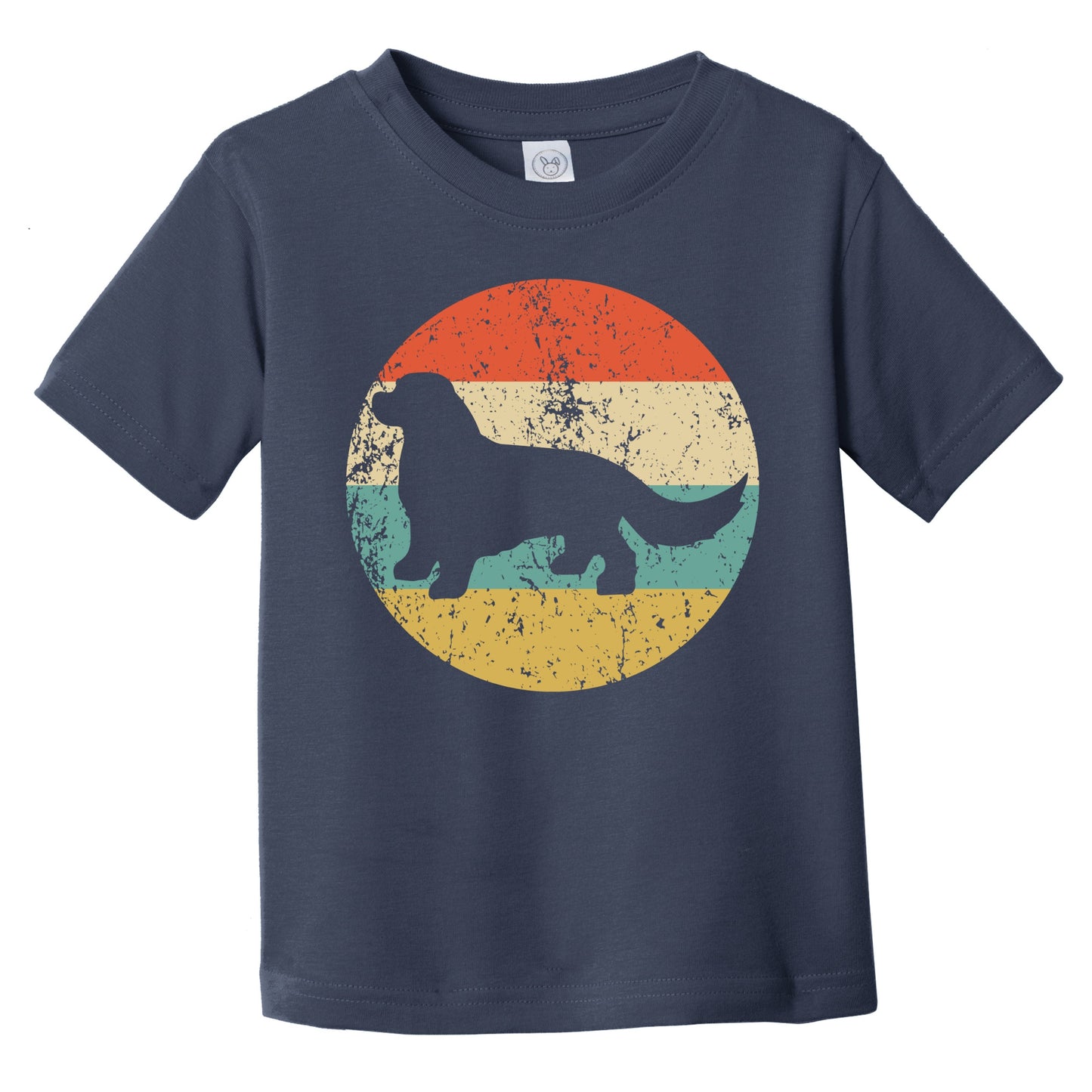 Retro King Charles Spaniel Icon Dog Silhouette Infant Toddler T-Shirt