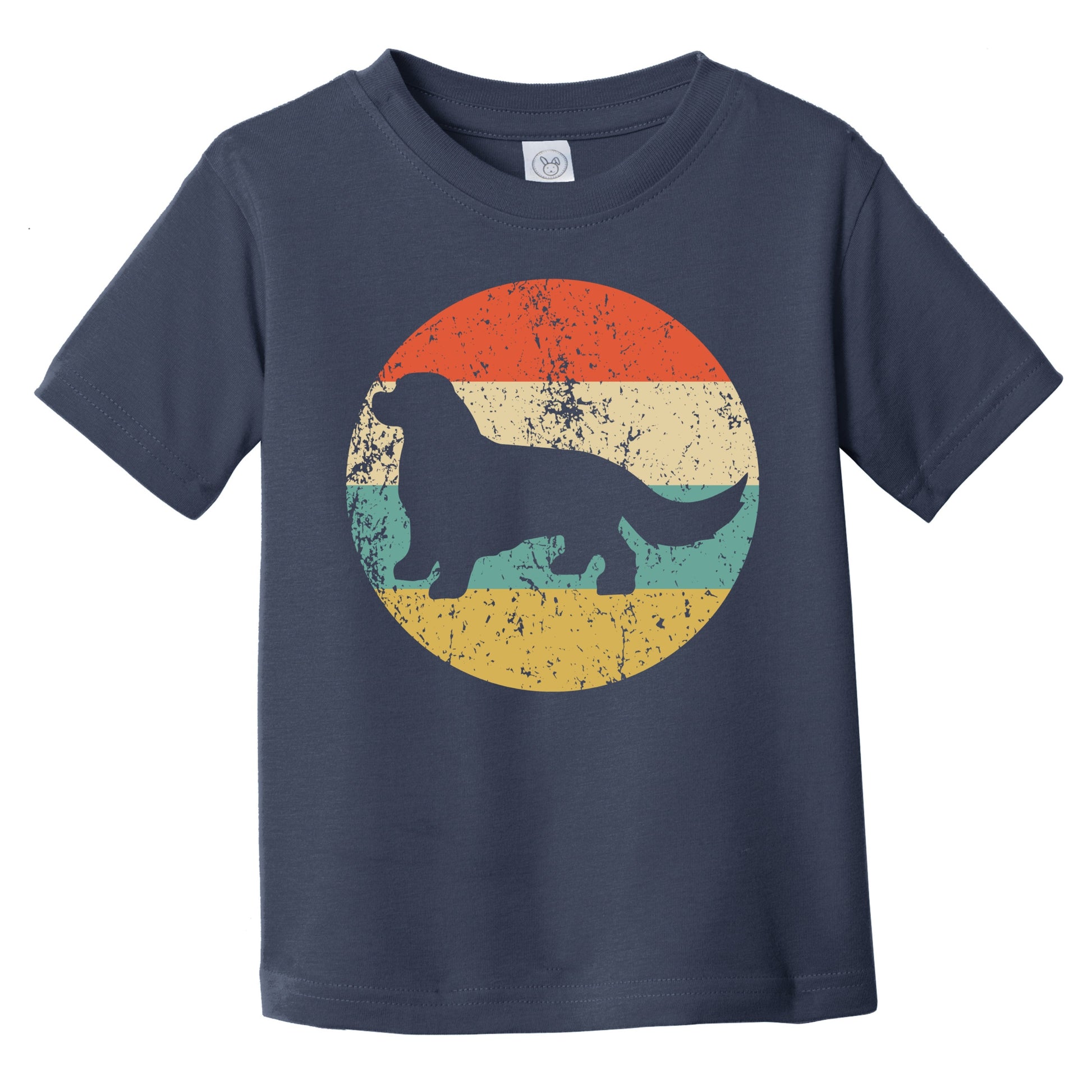 Retro King Charles Spaniel Icon Dog Silhouette Infant Toddler T-Shirt