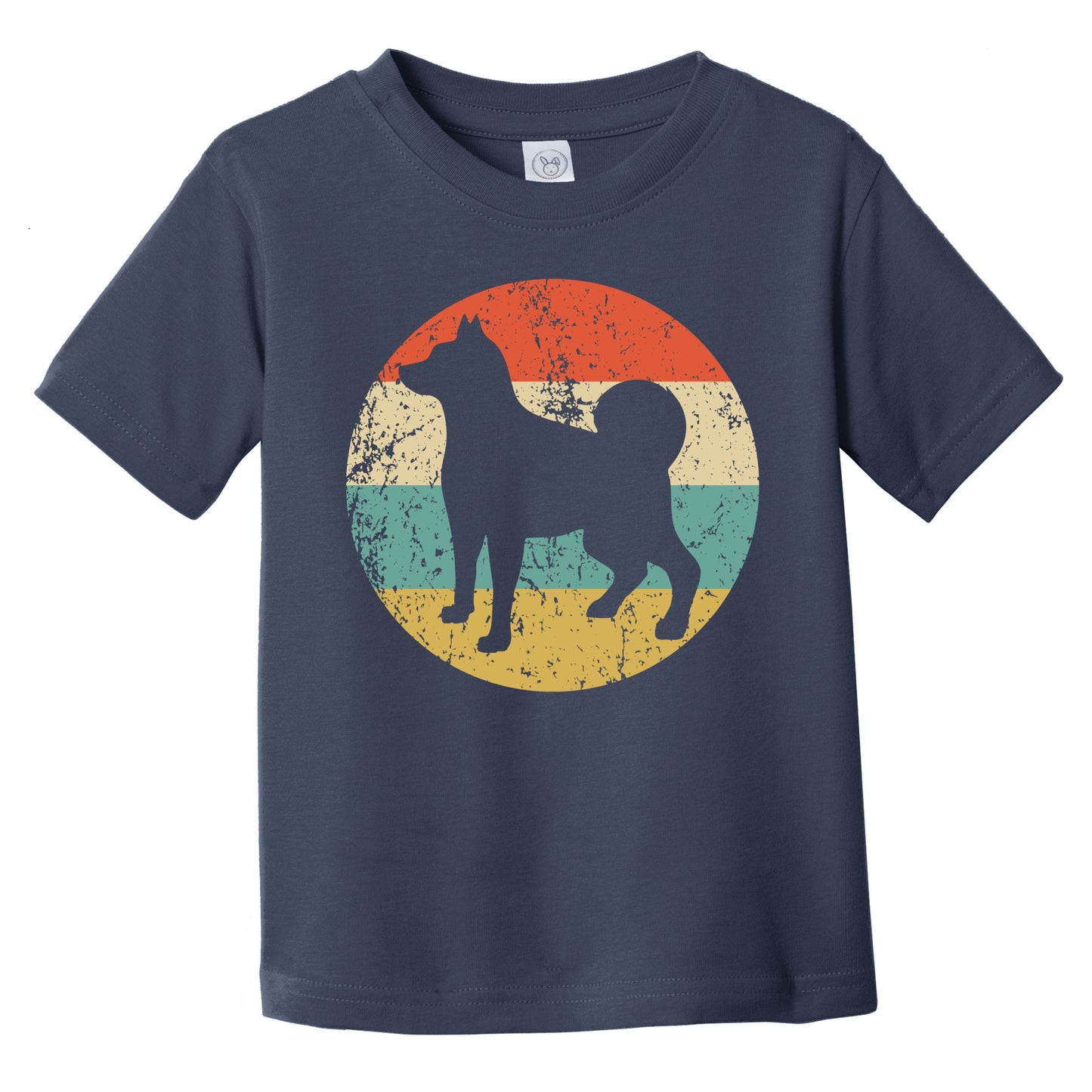 Retro Norwegian Elkhound Icon Dog Silhouette Infant Toddler T-Shirt