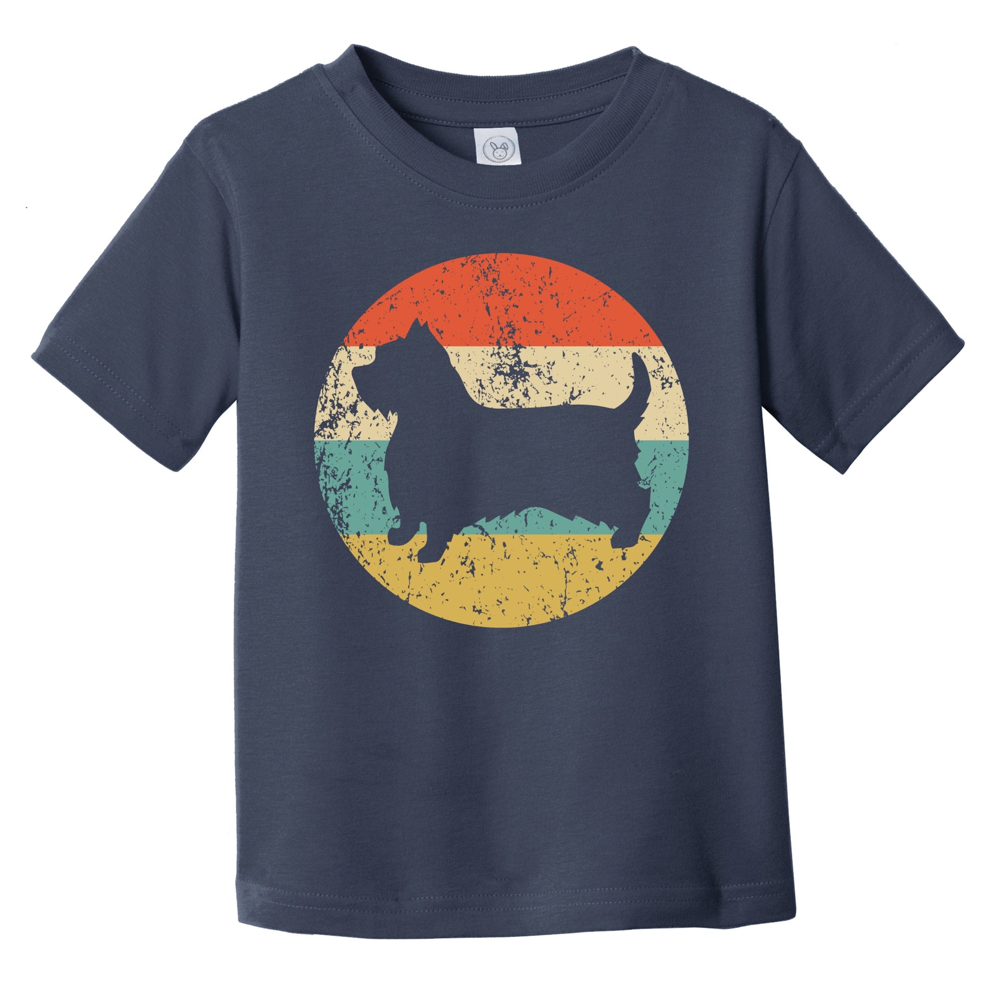 Retro Silky Terrier Icon Dog Silhouette Infant Toddler T-Shirt