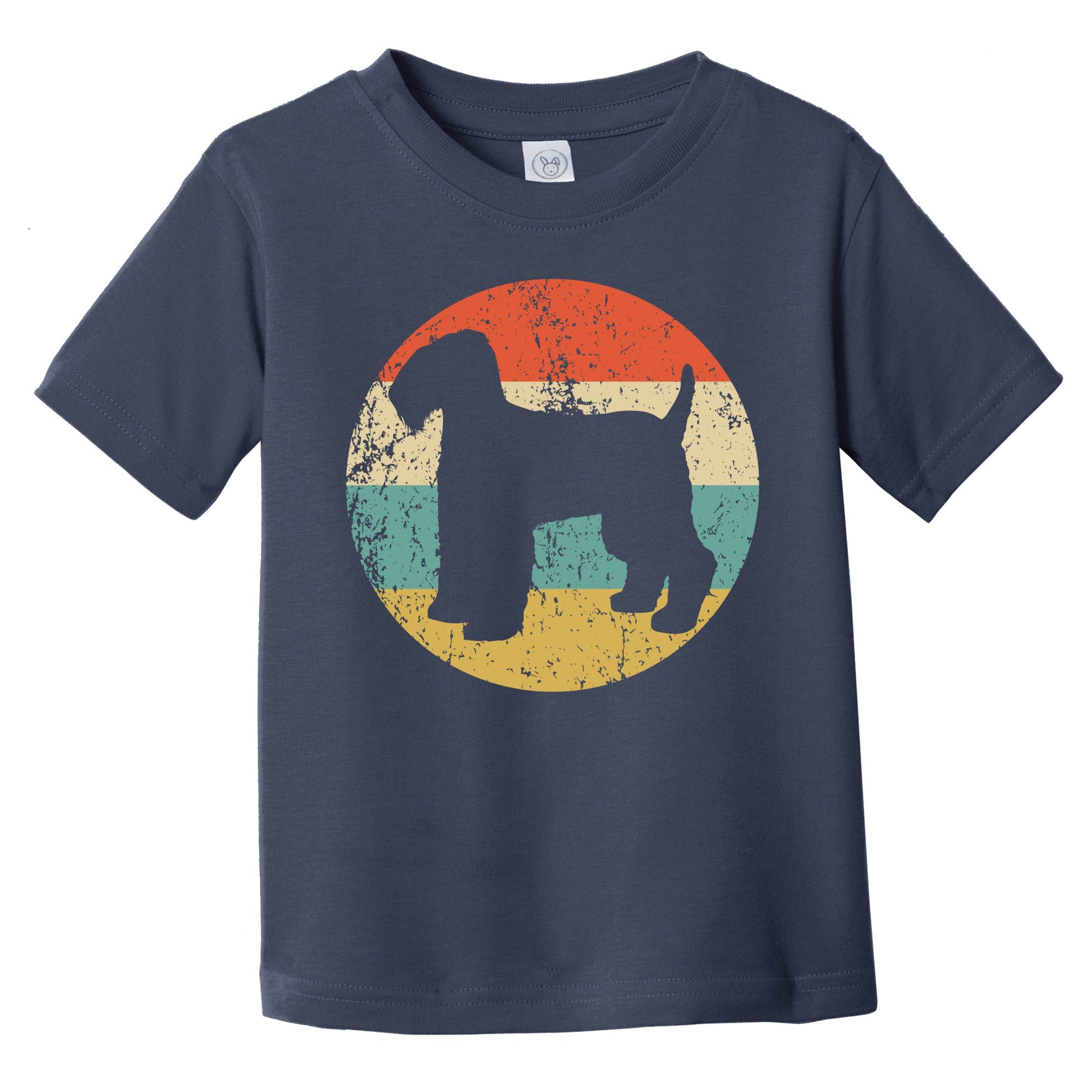 Retro Kerry Blue Terrier Icon Dog Silhouette Infant Toddler T-Shirt