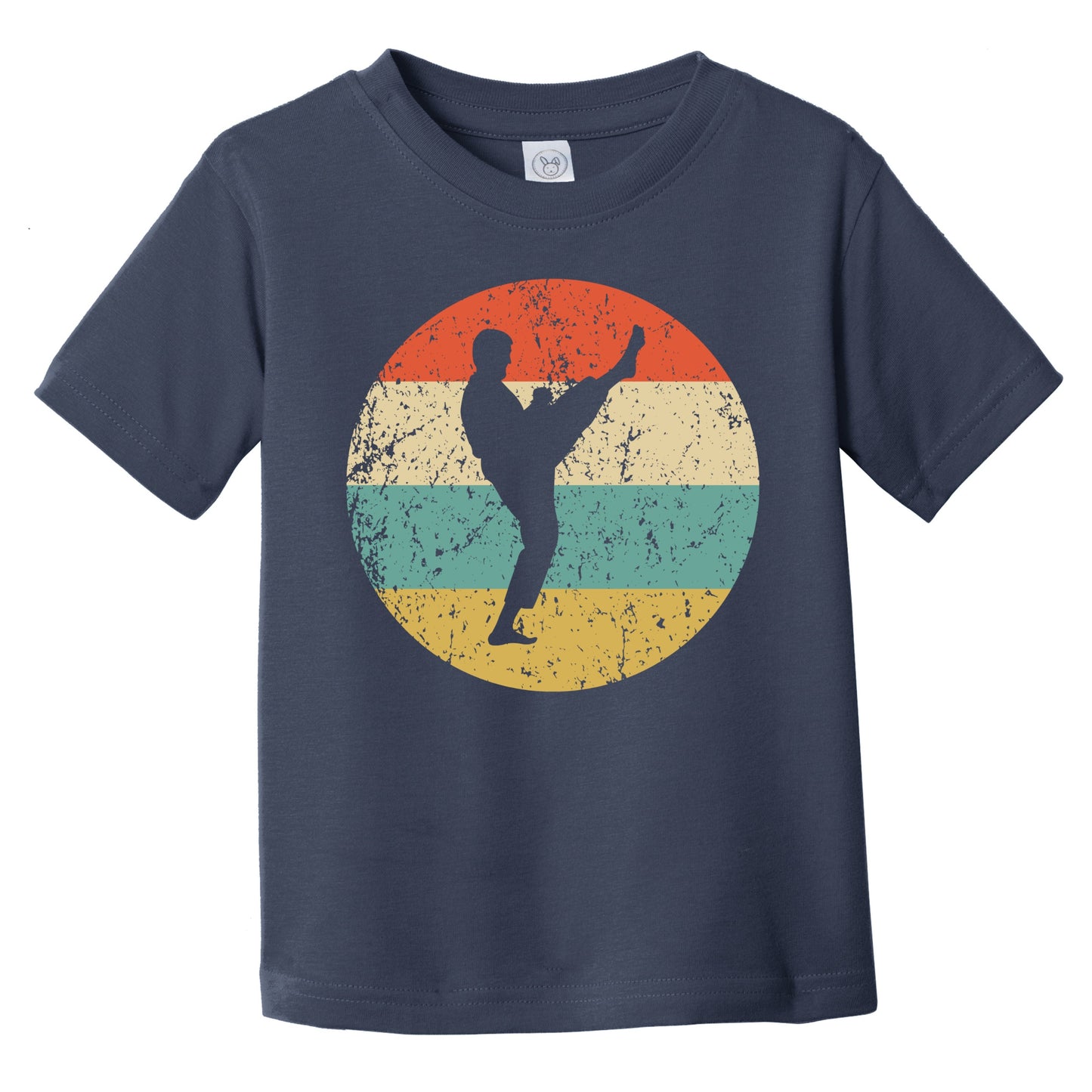 Retro Karate Kick Icon Martial Arts Infant Toddler T-Shirt