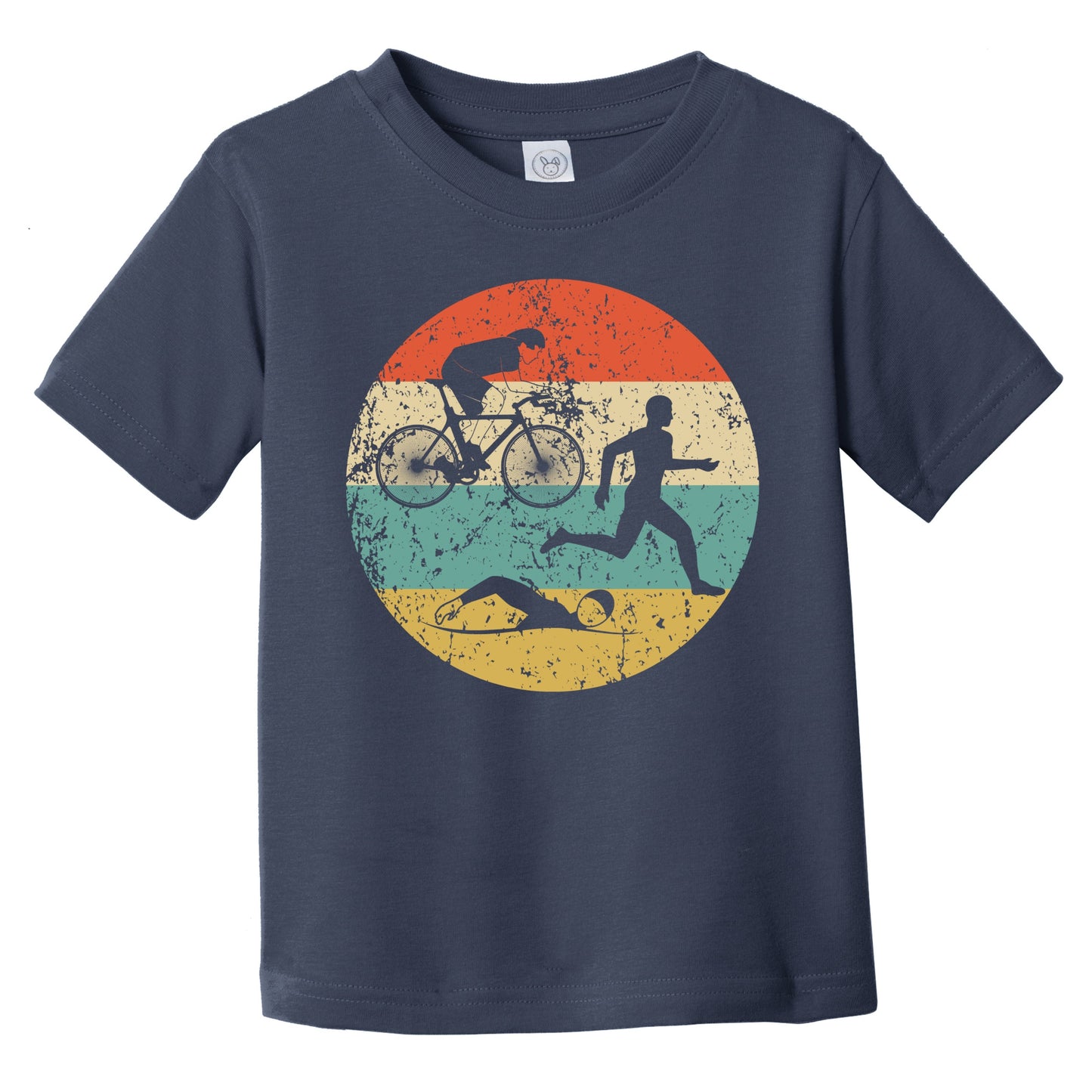 Retro Running Swimming Biking Icon Triathlon Infant Toddler T-Shirt