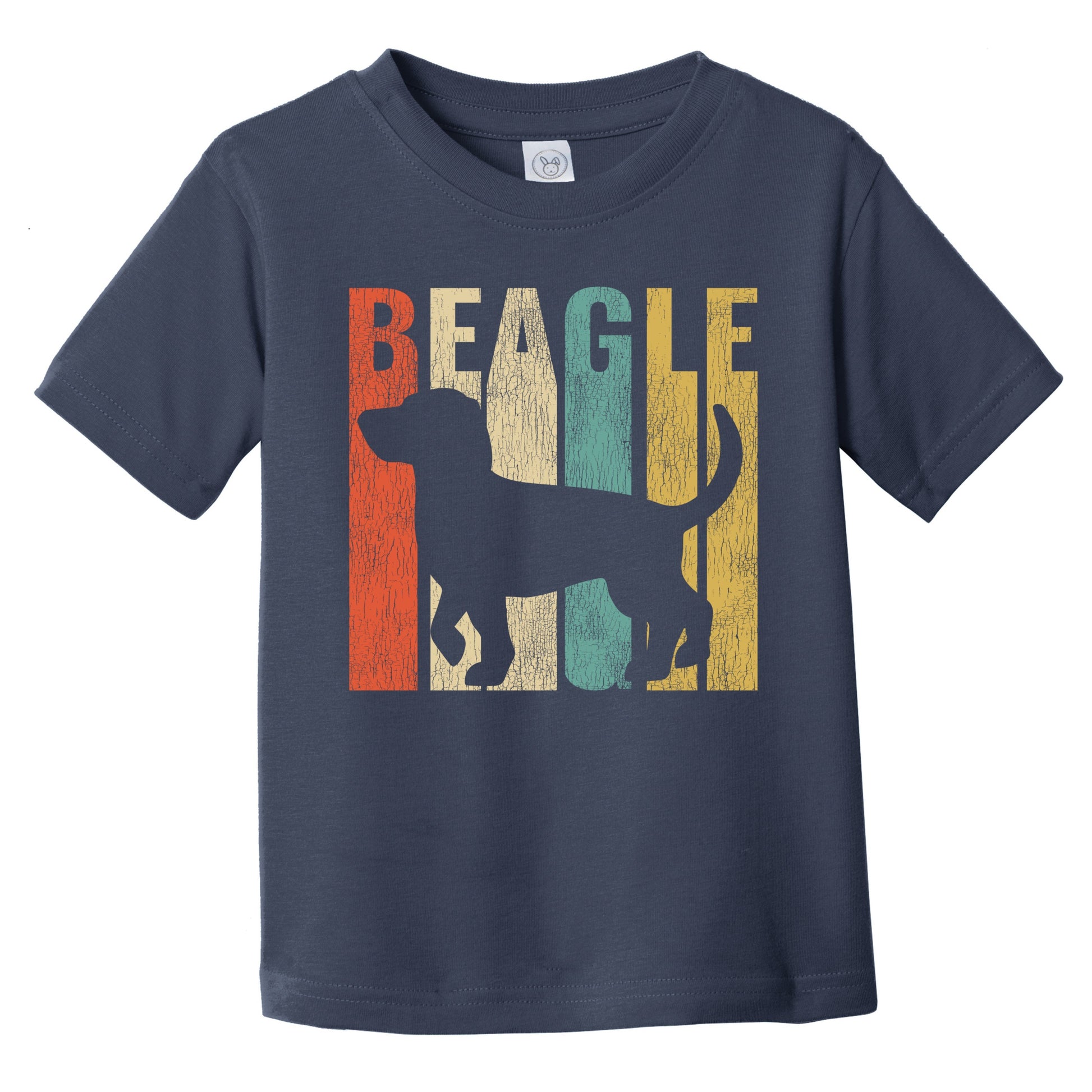 Retro Beagle Dog Silhouette Cracked Distressed Infant Toddler T-Shirt