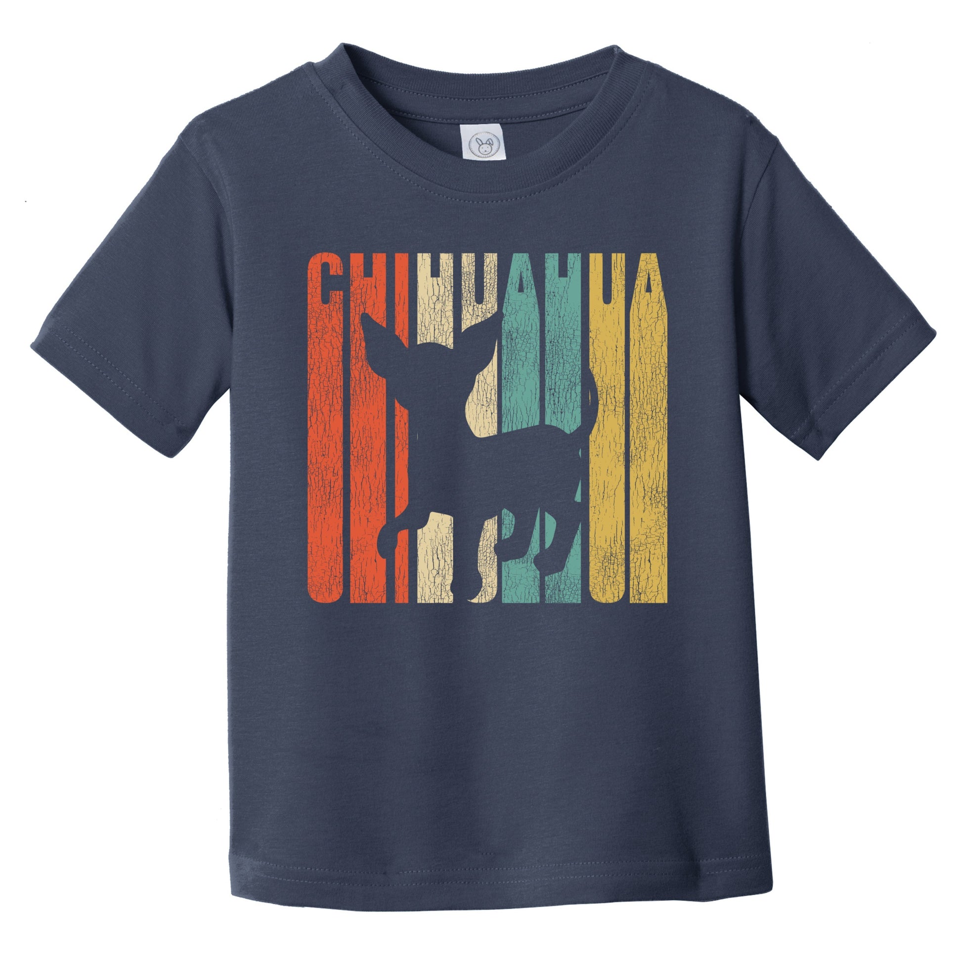 Retro Chihuahua Dog Silhouette Cracked Distressed Infant Toddler T-Shirt