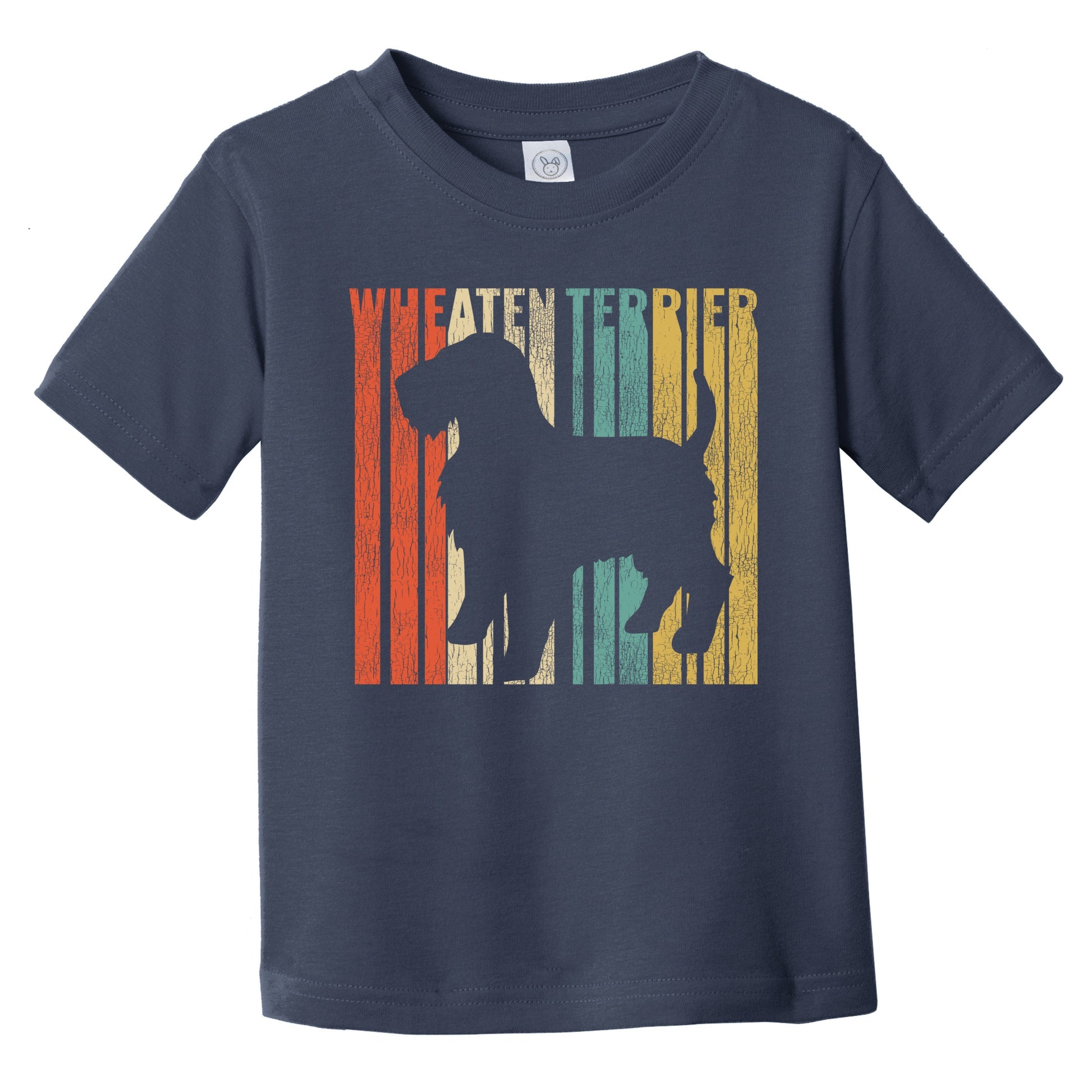 Retro Wheaten Terrier Dog Silhouette Cracked Distressed Infant Toddler T-Shirt