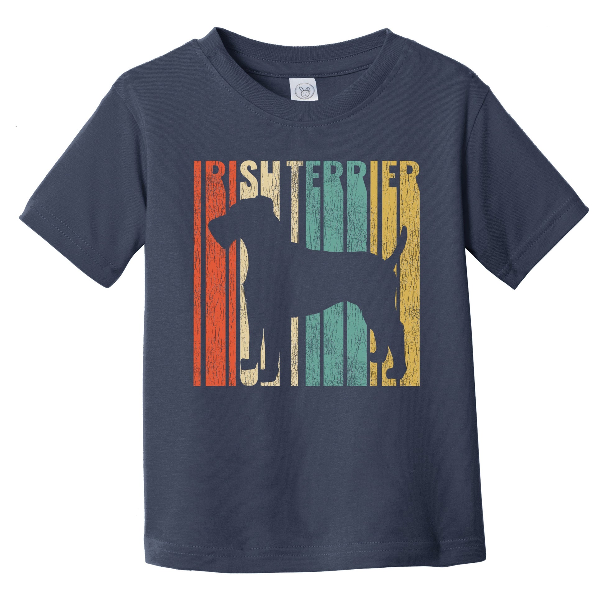 Retro Irish Terrier Dog Silhouette Cracked Distressed Infant Toddler T-Shirt