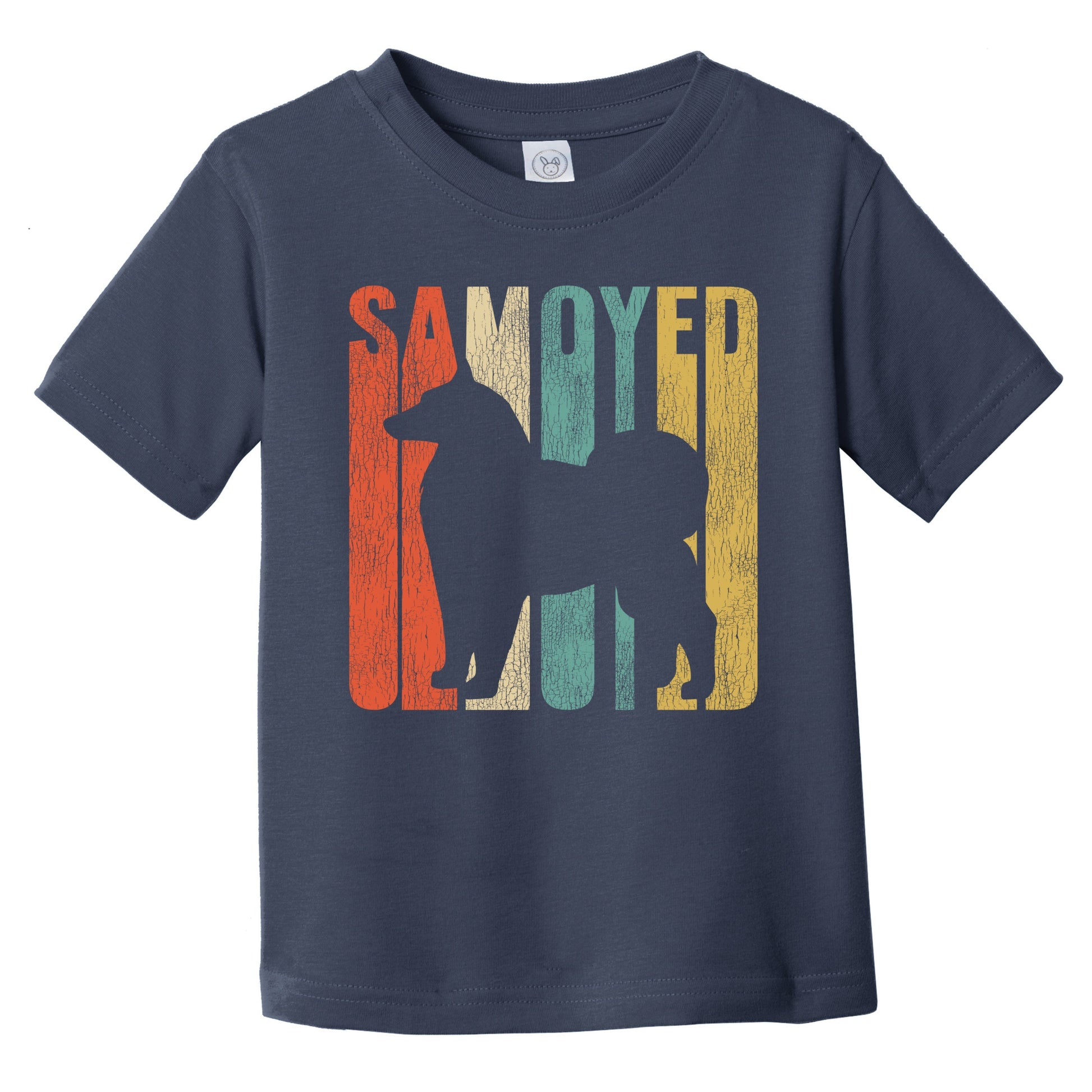 Retro Old English Sheepdog Dog Silhouette Cracked Distressed Infant Toddler T-Shirt