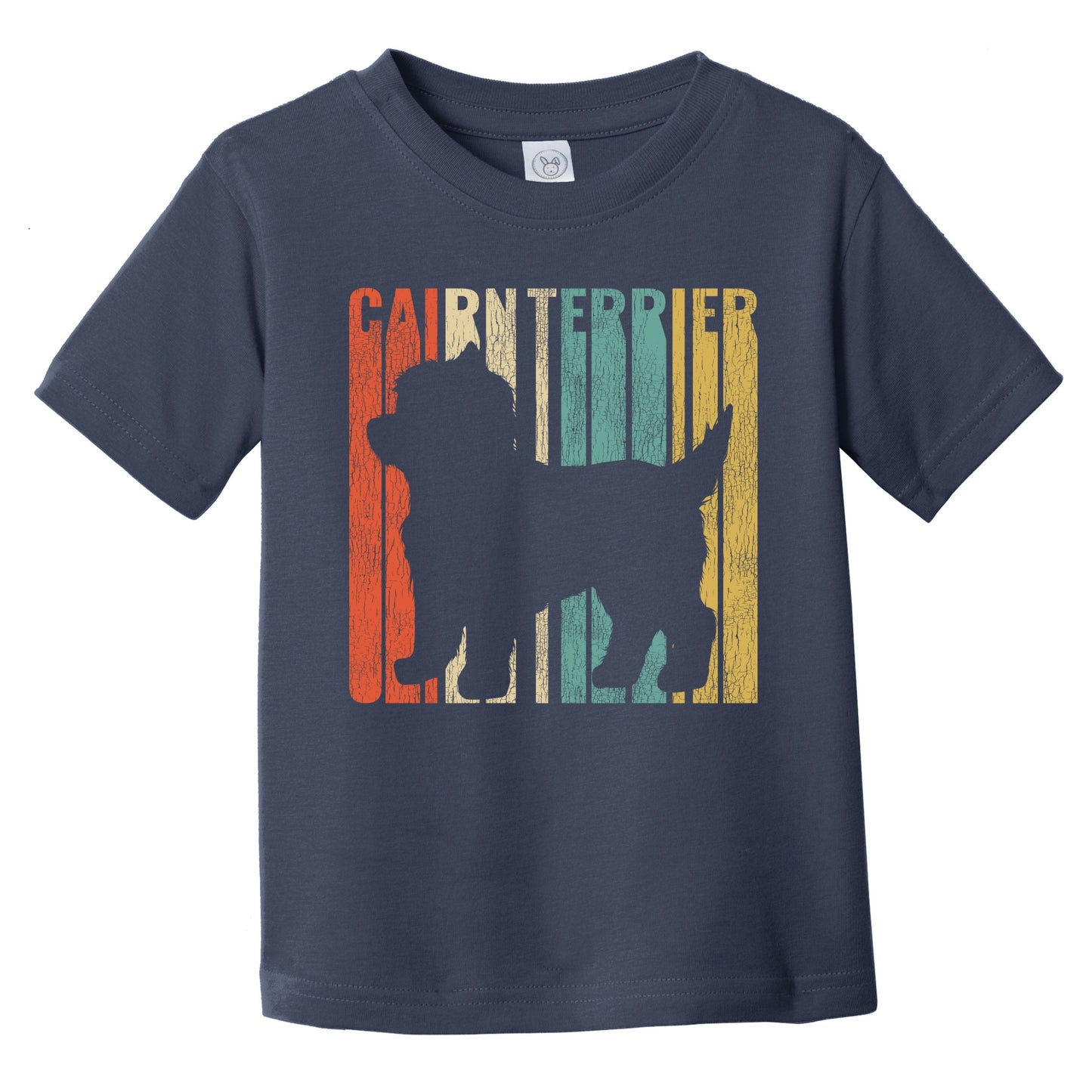 Retro Brittany Spaniel Dog Silhouette Cracked Distressed Infant Toddler T-Shirt