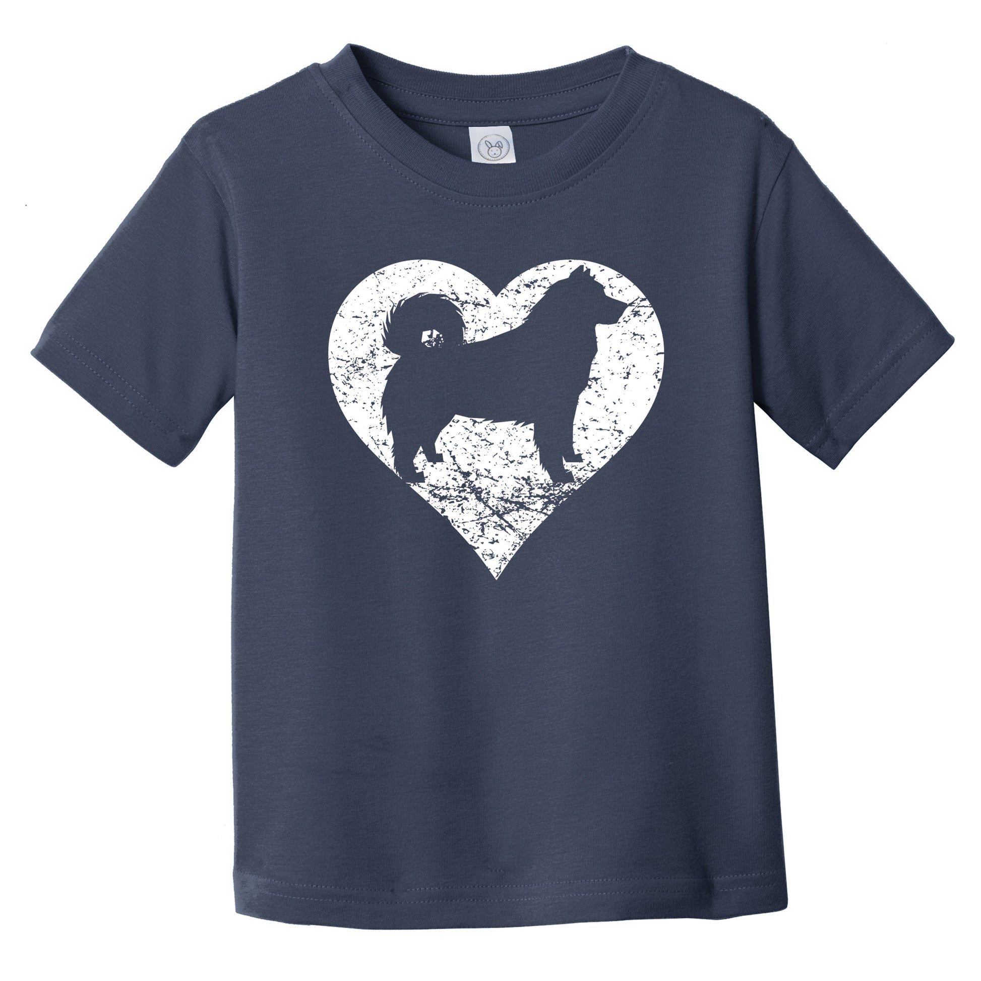 Distressed Alaskan Malamute Heart Dog Owner Graphic Infant Toddler T-Shirt