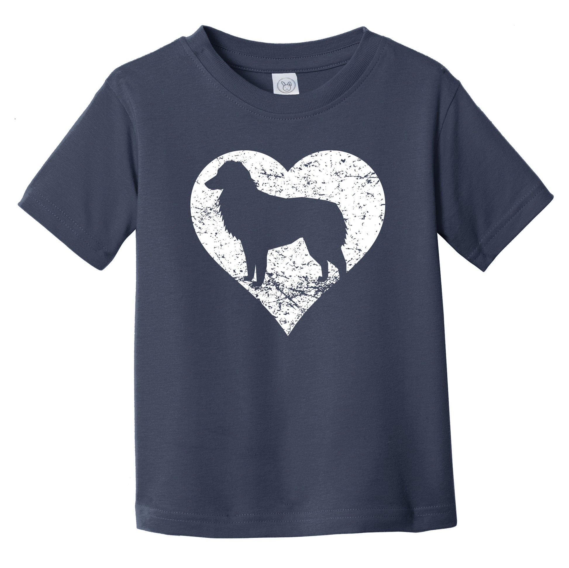 Distressed Australian Shepherd Heart Dog Owner Graphic Infant Toddler T-Shirt