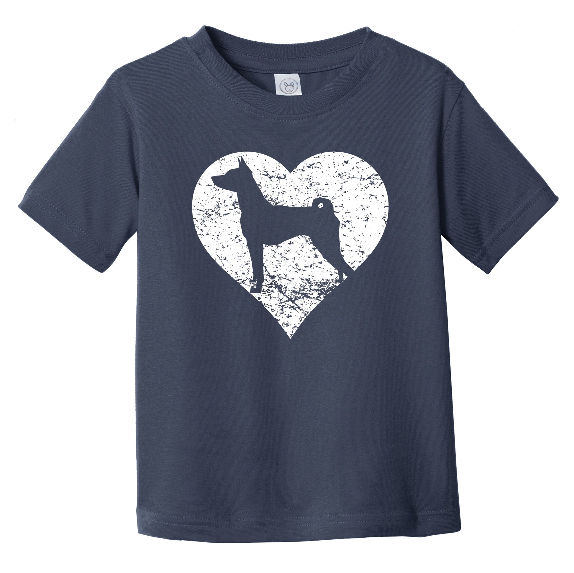 Distressed Basenji Heart Dog Owner Graphic Infant Toddler T-Shirt