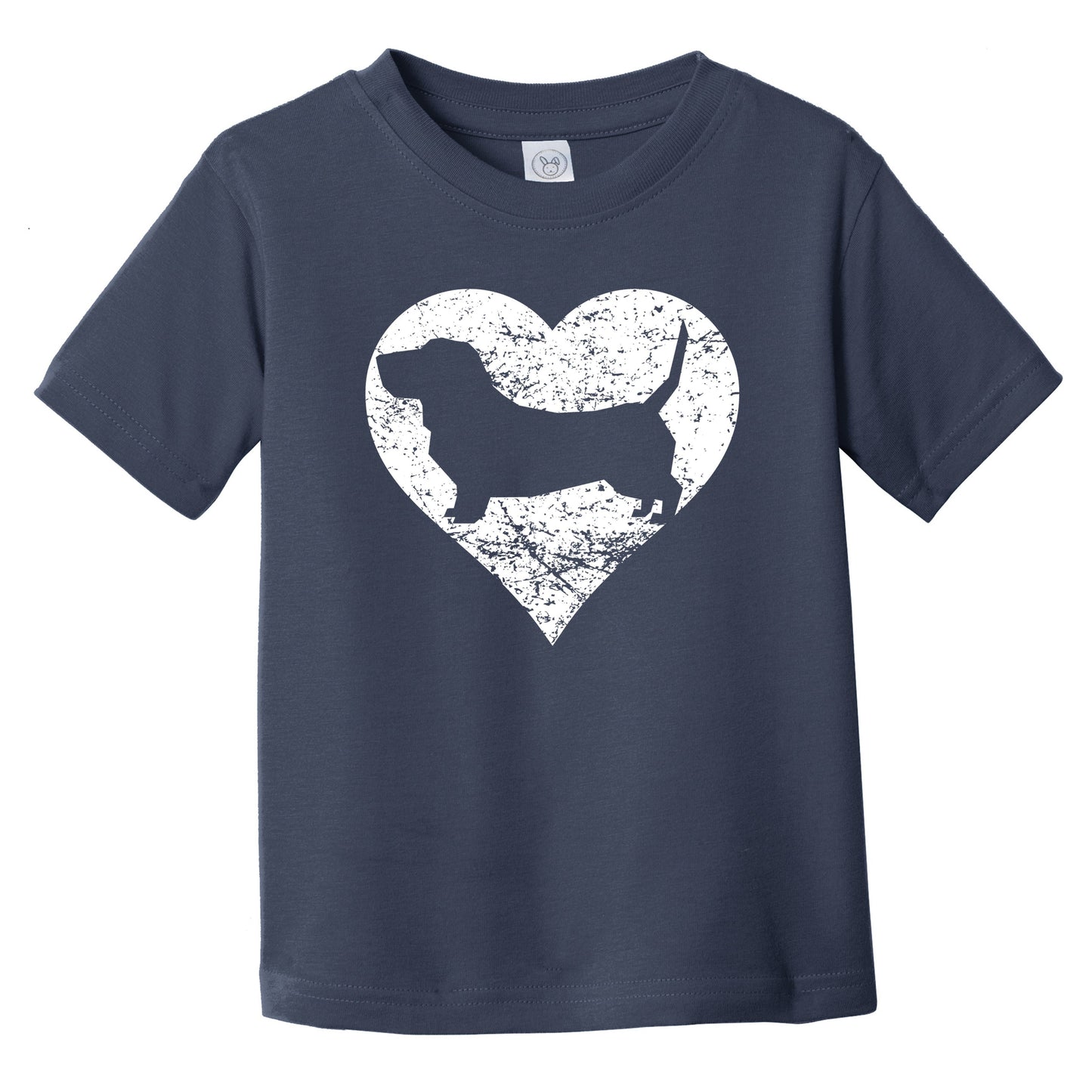 Distressed Basset Hound Heart Dog Owner Graphic Infant Toddler T-Shirt