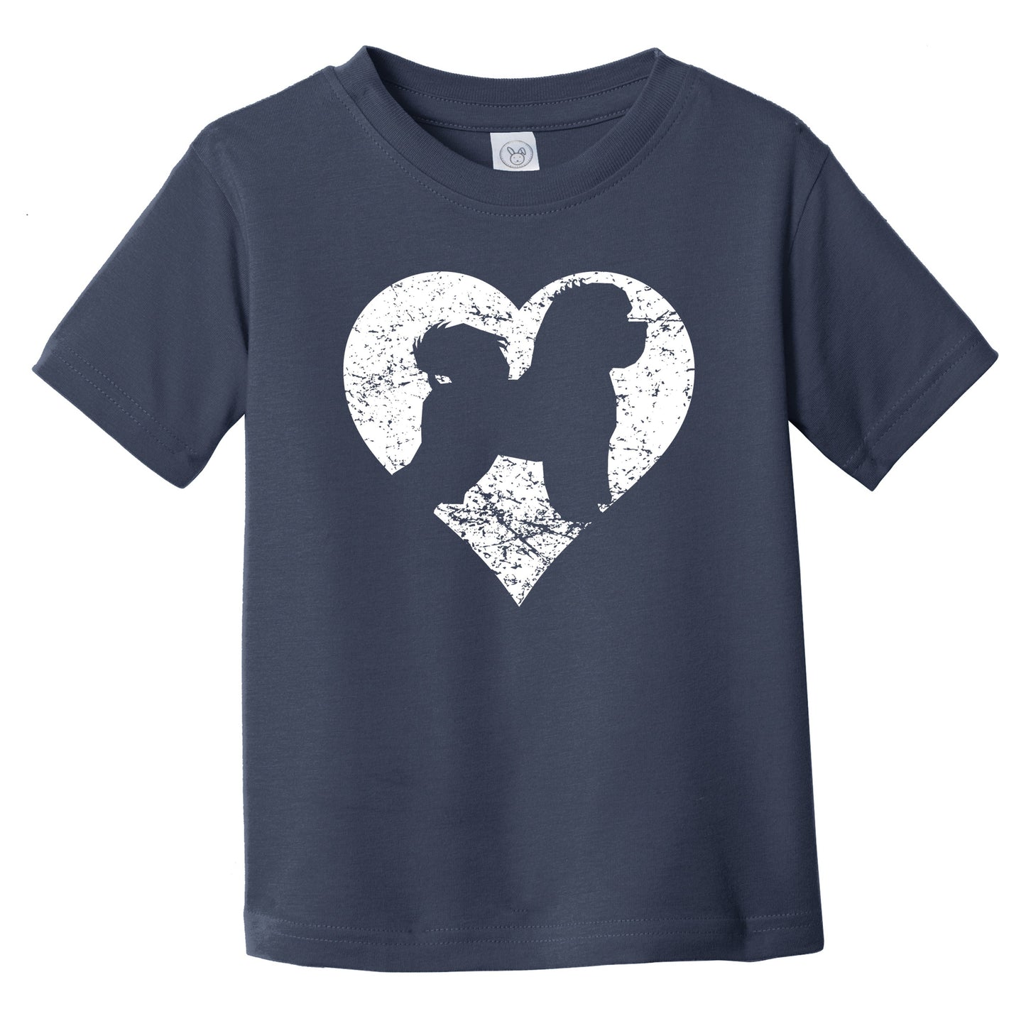 Distressed Bichon Frise Heart Dog Owner Graphic Infant Toddler T-Shirt