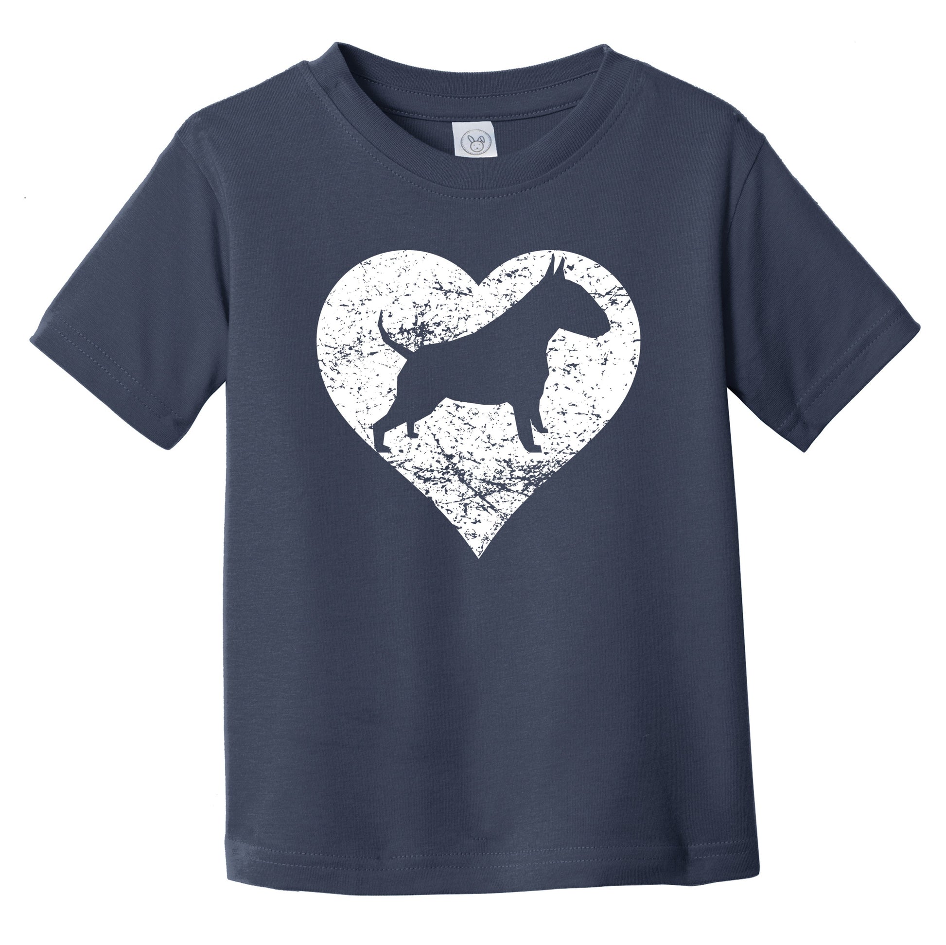 Distressed Bull Terrier Heart Dog Owner Graphic Infant Toddler T-Shirt