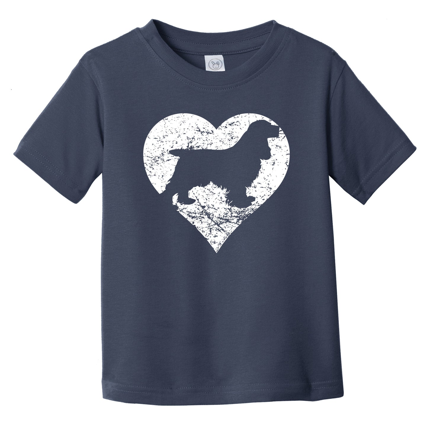 Distressed Cocker Spaniel Heart Dog Owner Graphic Infant Toddler T-Shirt