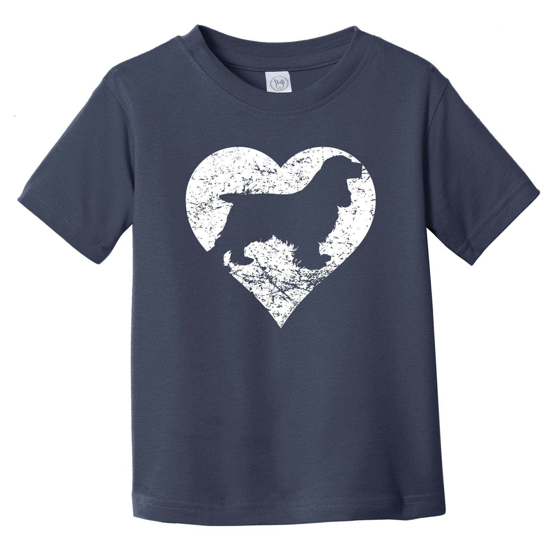 Distressed Cocker Spaniel Heart Dog Owner Graphic Infant Toddler T-Shirt
