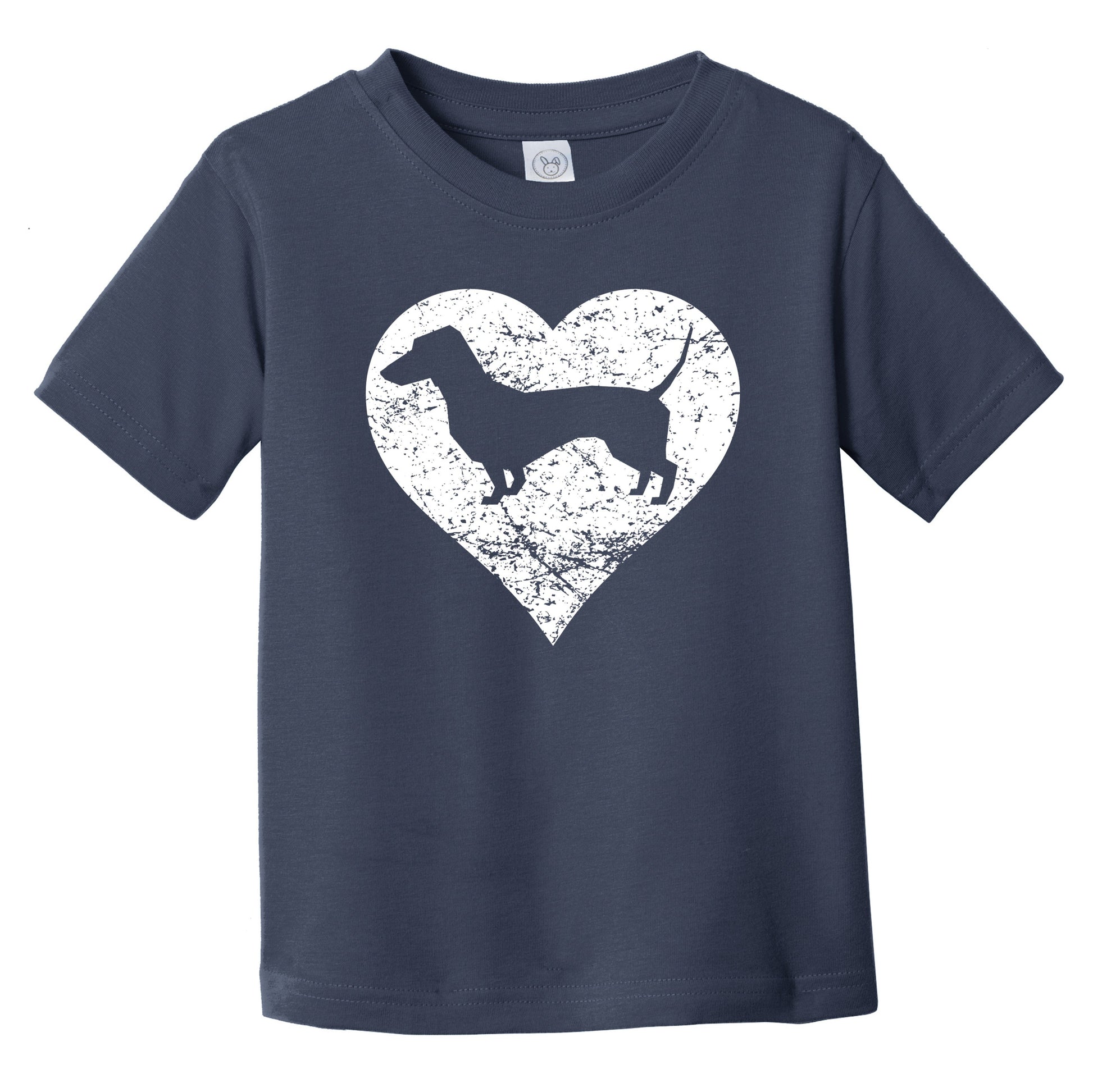 Distressed Dachshund Heart Dog Owner Graphic Infant Toddler T-Shirt