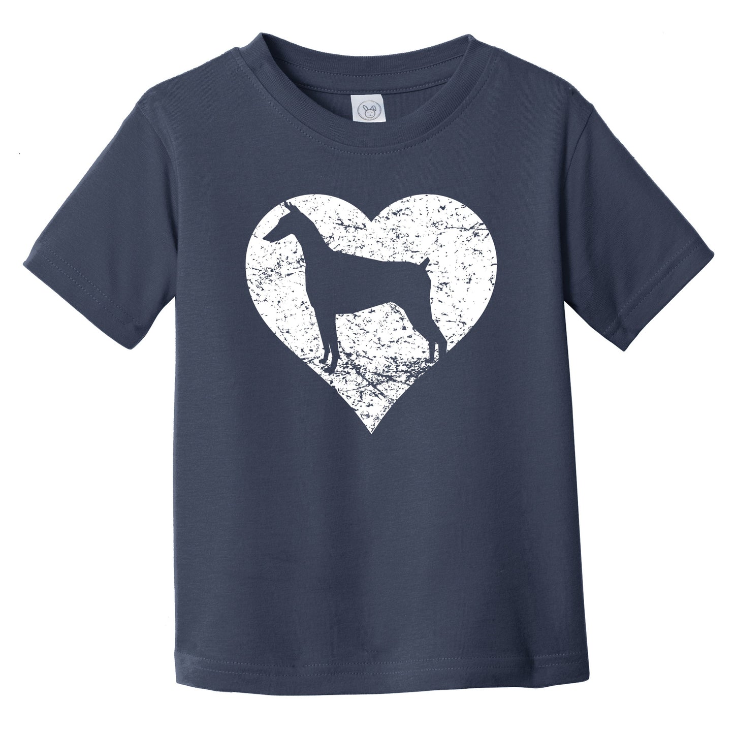 Distressed Doberman Heart Dog Owner Graphic Infant Toddler T-Shirt