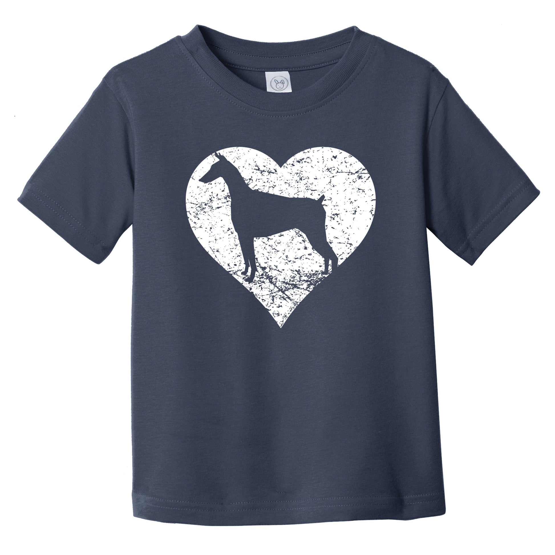 Distressed Doberman Heart Dog Owner Graphic Infant Toddler T-Shirt