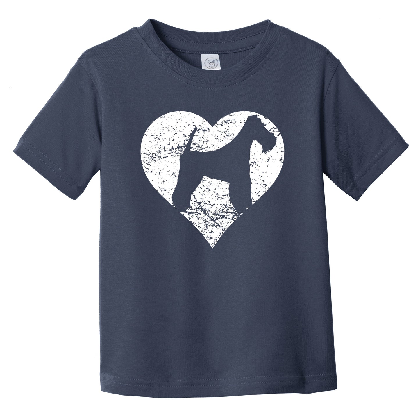 Distressed Fox Terrier Heart Dog Owner Graphic Infant Toddler T-Shirt
